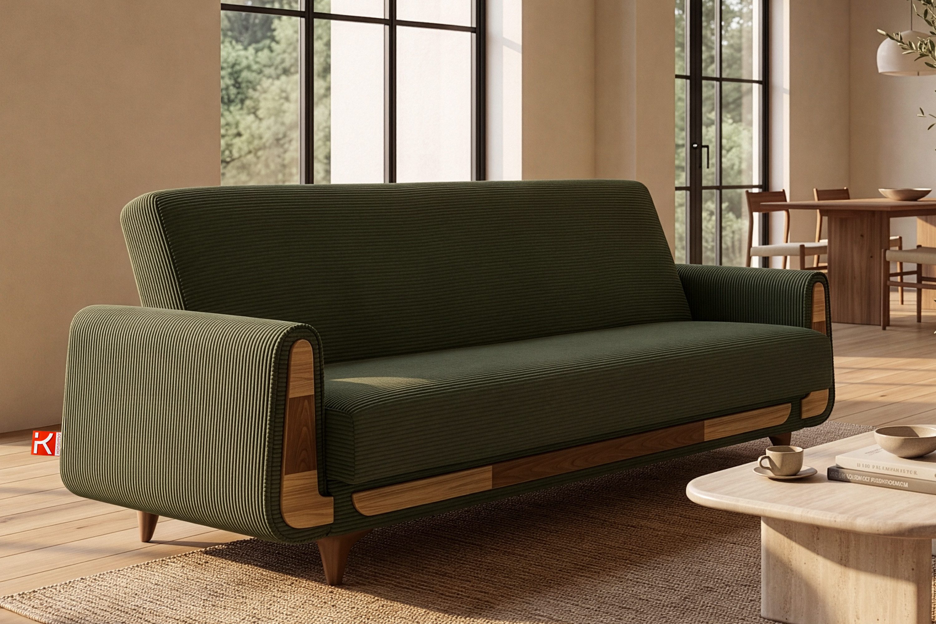 KONSIMO® 3-Sitzer GUSTAVO II Sofa 3-Personen, hergestellt in der EU, mit Schlaffunktion und Bettkasten