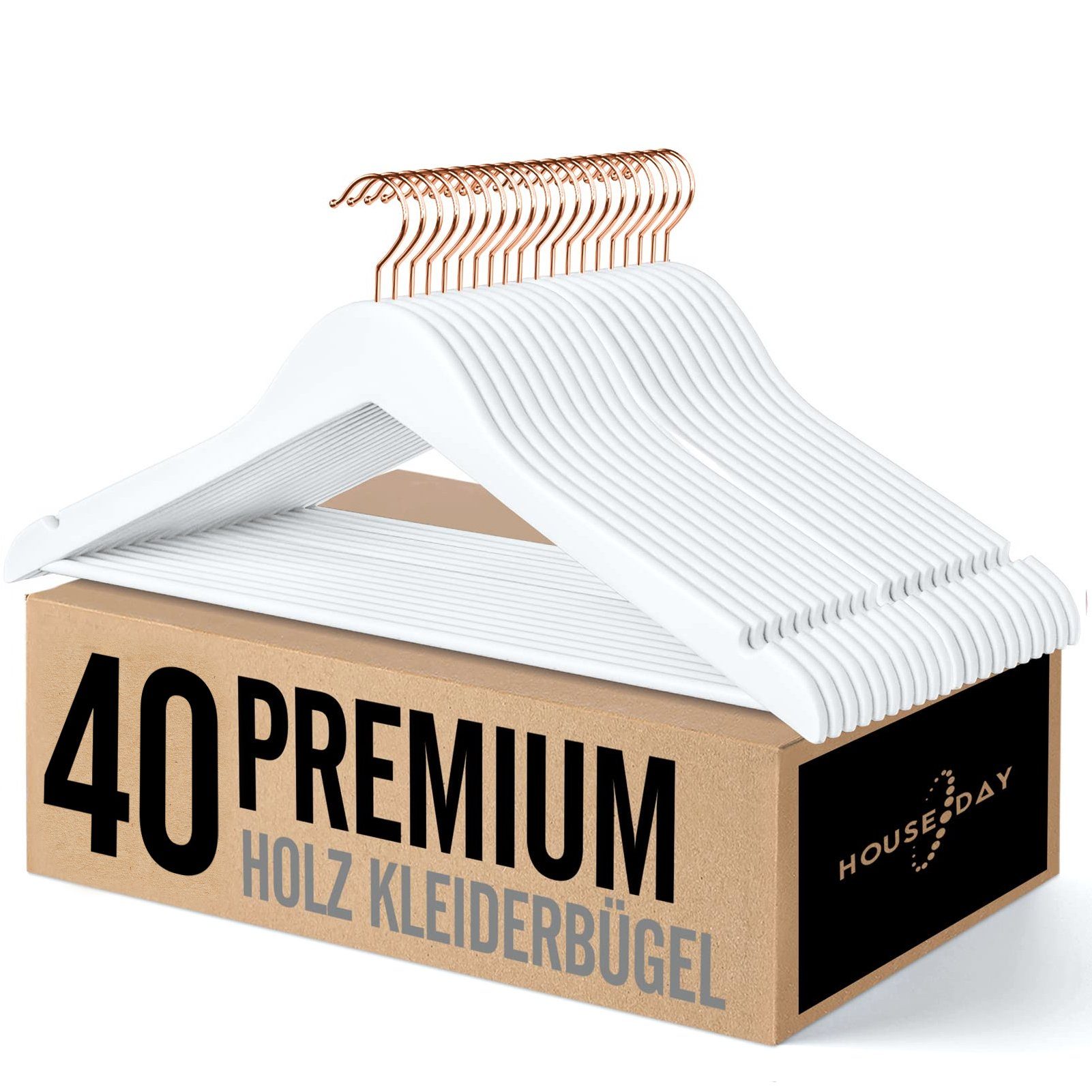 House Day Kleiderbügel Holz für Anzüge, rutschfest, (40-tlg), Kleiderbügel günstig online kaufen