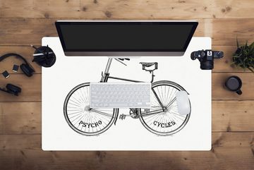 MuchoWow Gaming Mauspad Retro - Fahrrad - Sattel (1-St), Büro für Tastatur und Maus, Mousepad Gaming, 90x60 cm, XXL, Großes