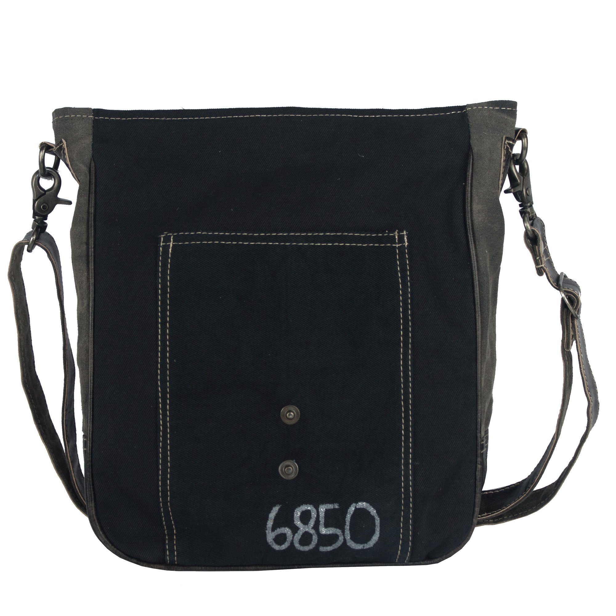 Sunsa Umhängetasche Große Tasche Messenger bag mit Pferde A4 Umhängetasche 52498 . geeignet Schwarze Canvas Aufdruck