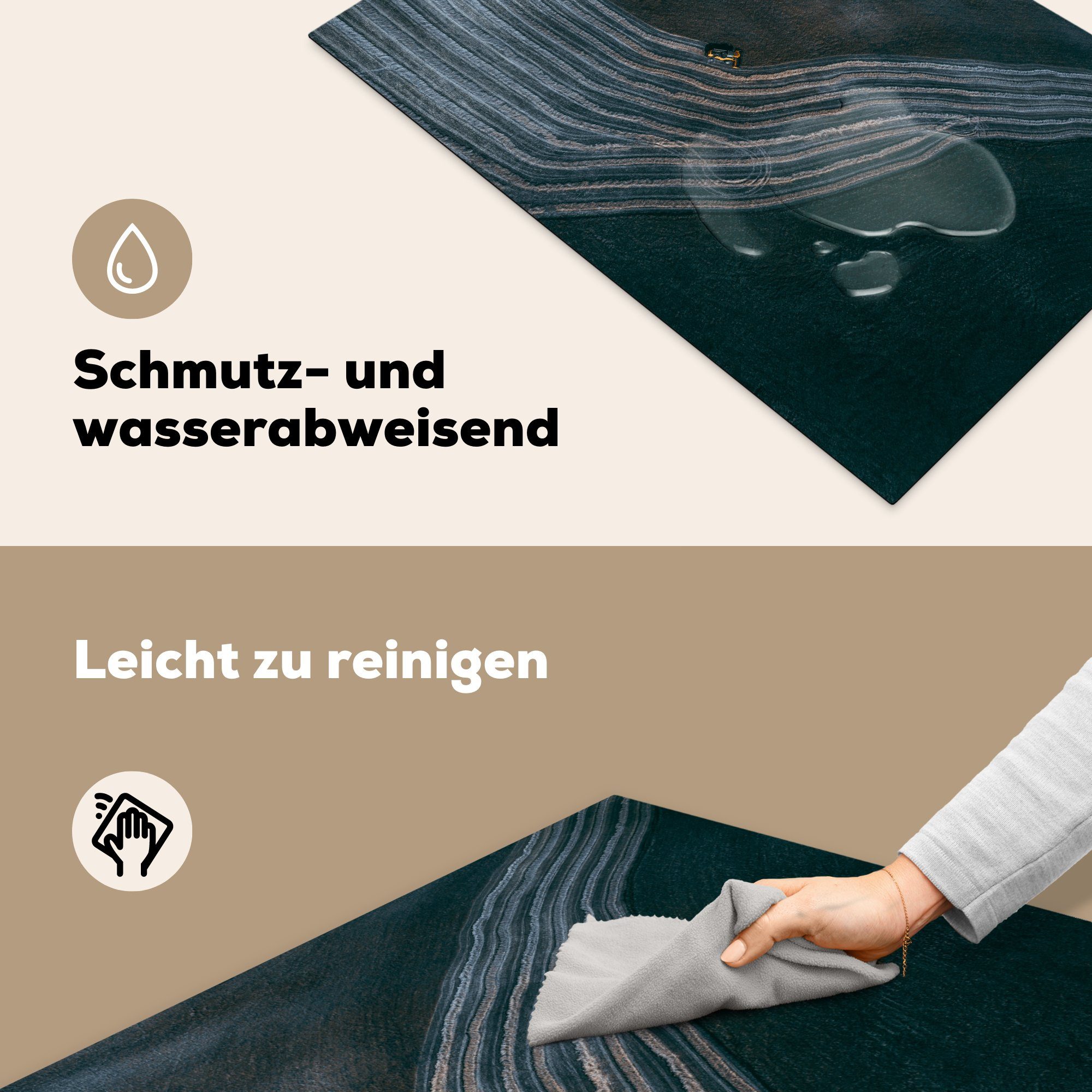 - tlg), Linie - 81x52 (1 küche, Ceranfeldabdeckung Traktor MuchoWow Schwarz, Schutz für Vinyl, Induktionskochfeld Herdblende-/Abdeckplatte cm, die