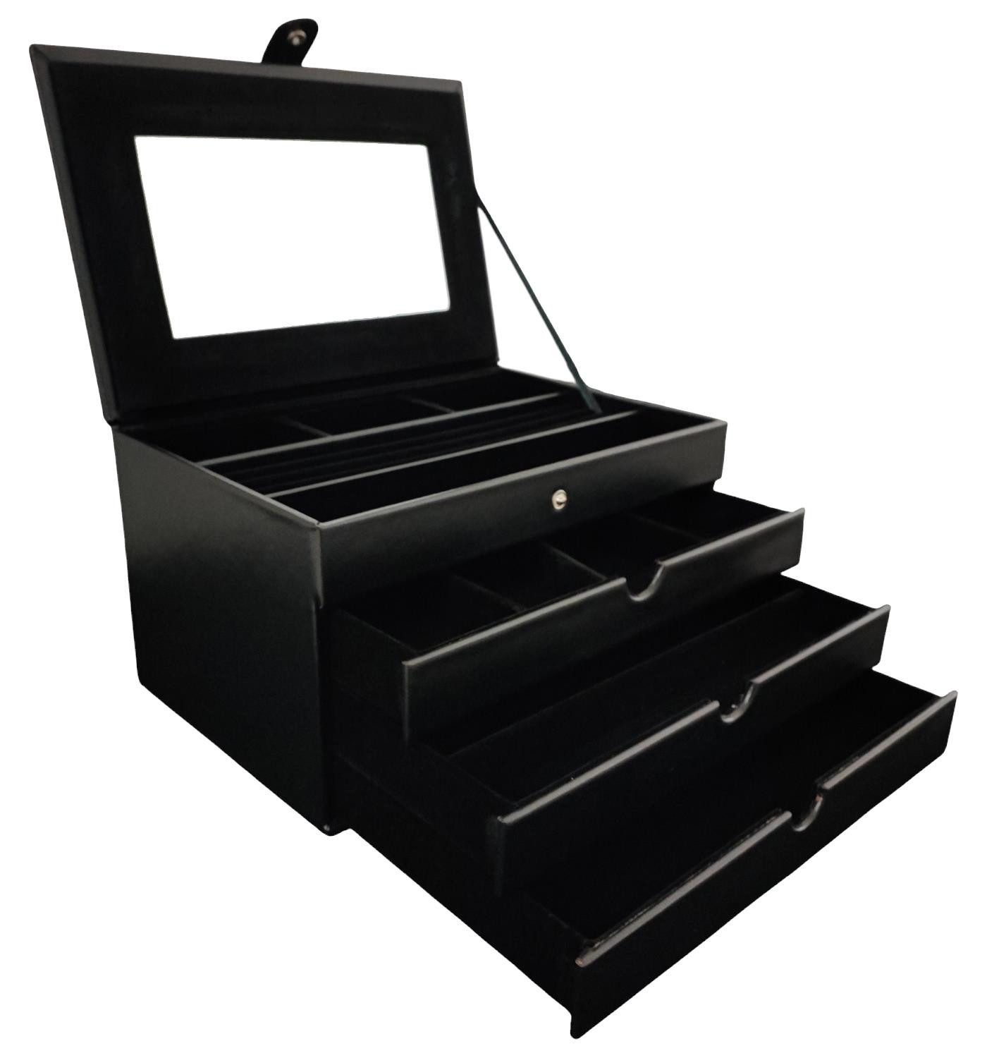 EloModa Schmuckkasten Schmuckbox 4 Ebenen 3 günstig online kaufen