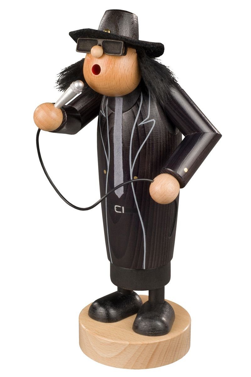 KWO Kunstgewerbe Werkstätten Räuchermännchen Räuchermann Rocker mit Mikrofon BxTxH= 12x10x25cm NEU