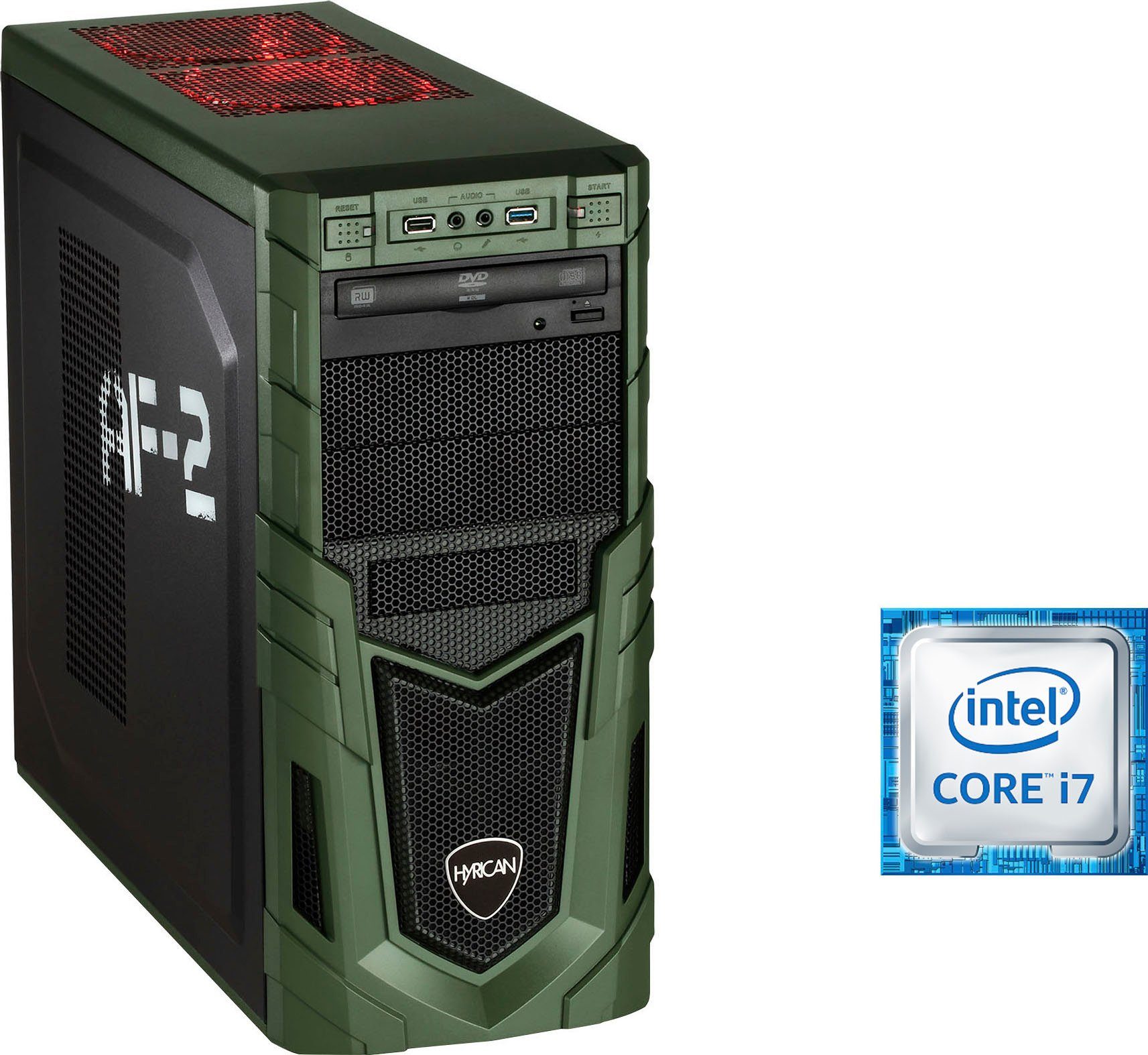 Hyrican Military Gaming 6535 Gaming-PC (Intel Core i7 9700F, RTX 2080  SUPER, 16 GB RAM, 1000 GB SSD, Luftkühlung)