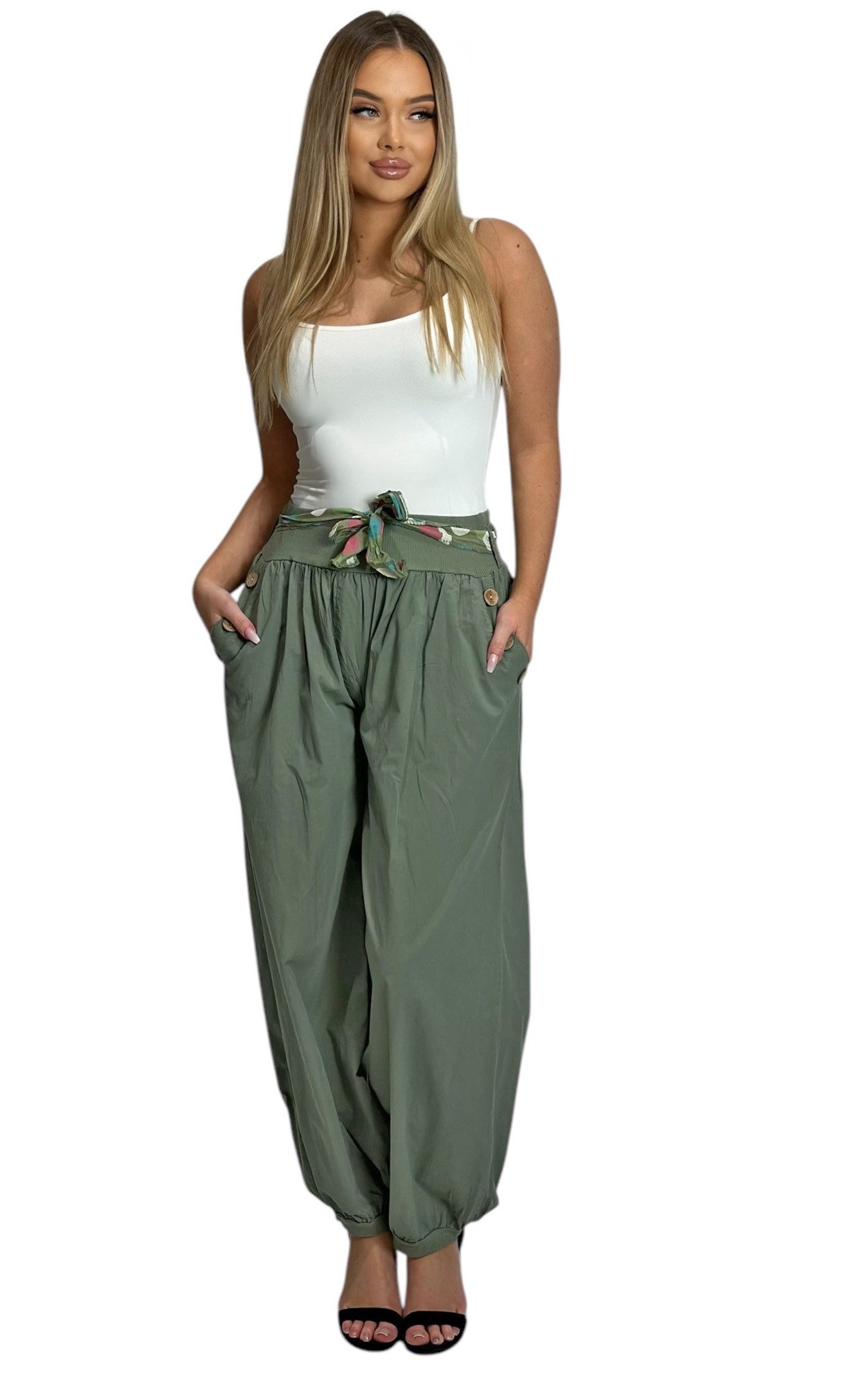 Mississhop Haremshose Leichte Baumwollhose einfarbige Hose günstig online kaufen