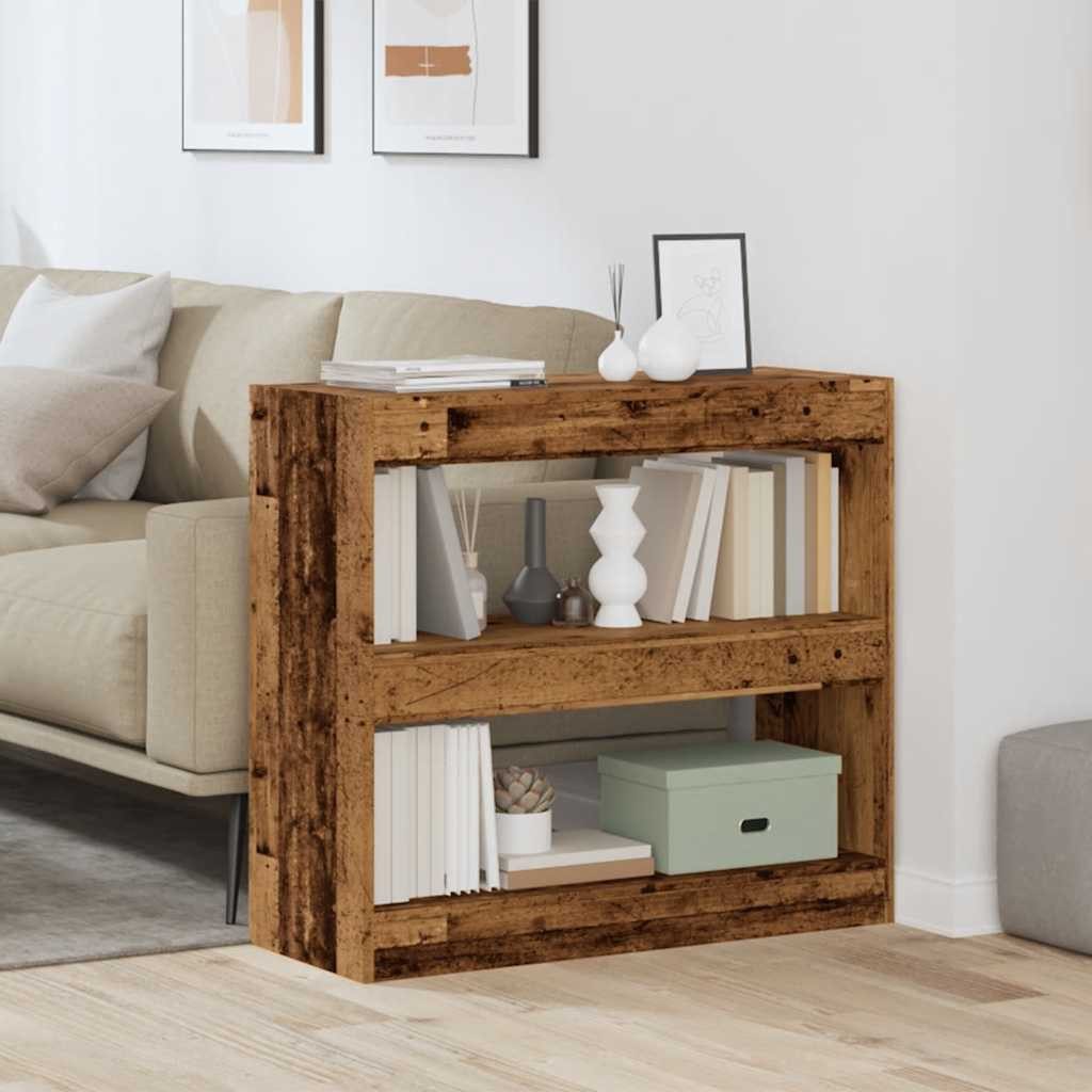 vidaXL Bücherregal Bücherregal/Raumteiler Altholz-Optik 80x30x72 cm, günstig online kaufen