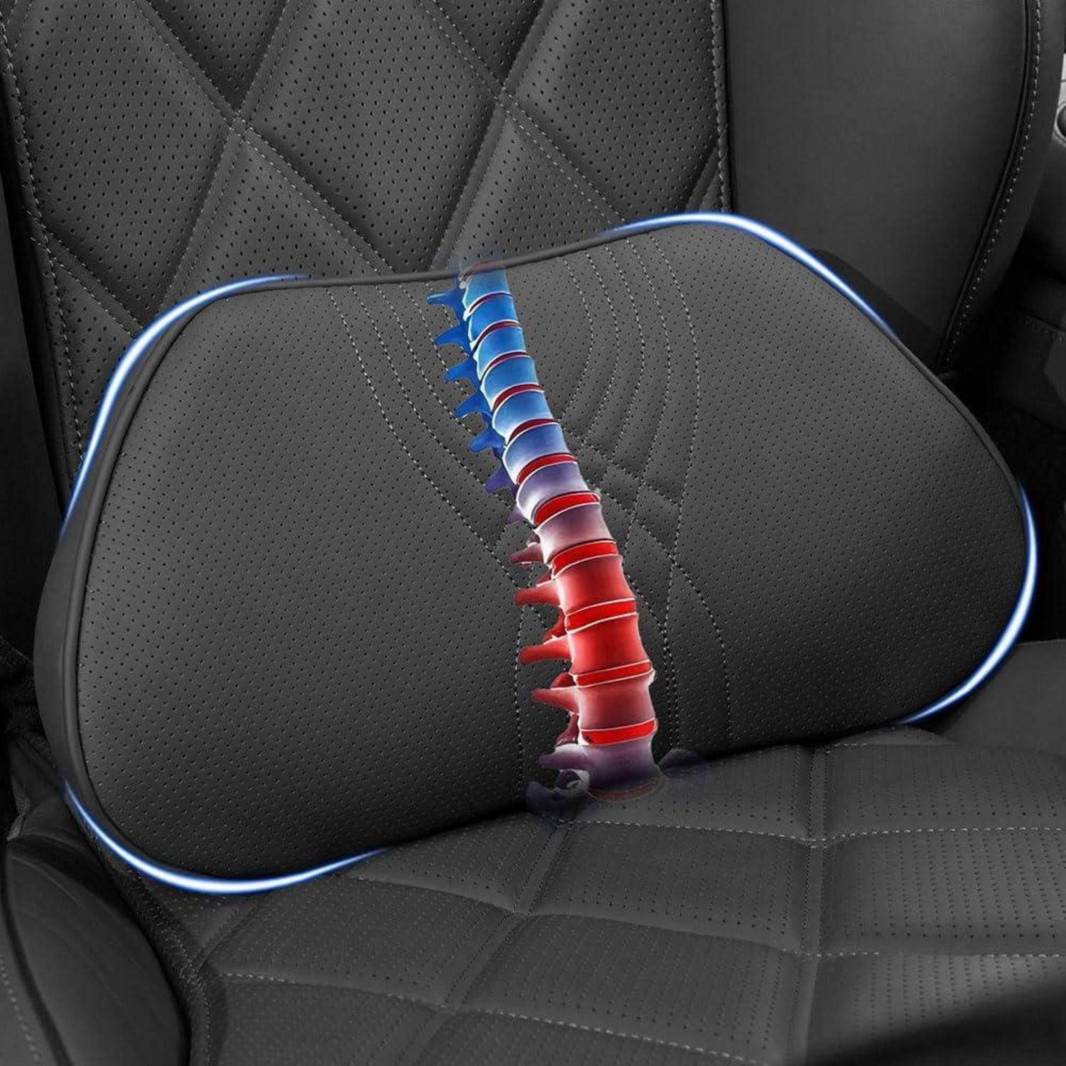 LuxusKollektion Stuhlkissen Lendenkissen Lordosenstütze Memory Foam Black Lendenkissen 1 Stück