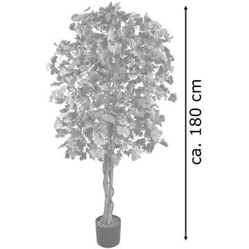 Kunstbaum Ginkgo Ginkgobaum Kunstbaum Künstliche Pflanze Echtholz 180 cm, Decovego