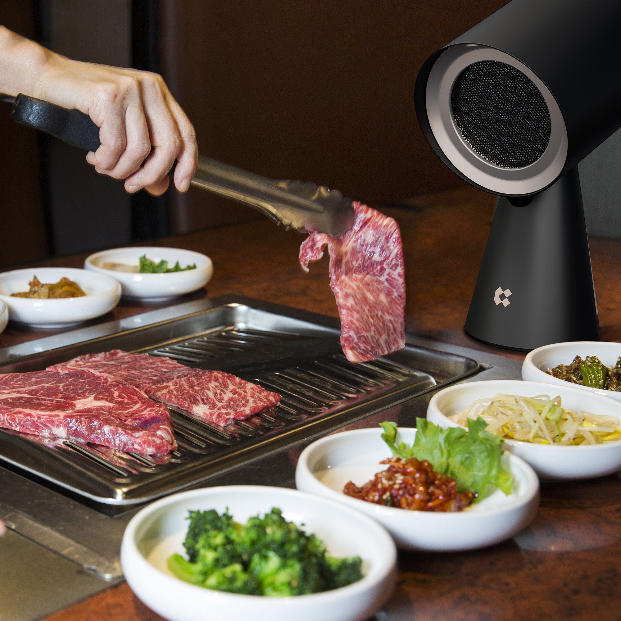 CIARRA Unterbauhaube Tragbare Mobile Mini‑Dunstabzugshaube 120 m³/h 2 Stufen Umluft Serie HOOD TO GO Tragbare Mobile Mini‑Dunstabzugshaube 120 m³/h 2 Stufen Umluft, Tischhaube für kleine Küchen, Wohnmobile & flexible Kochbereiche