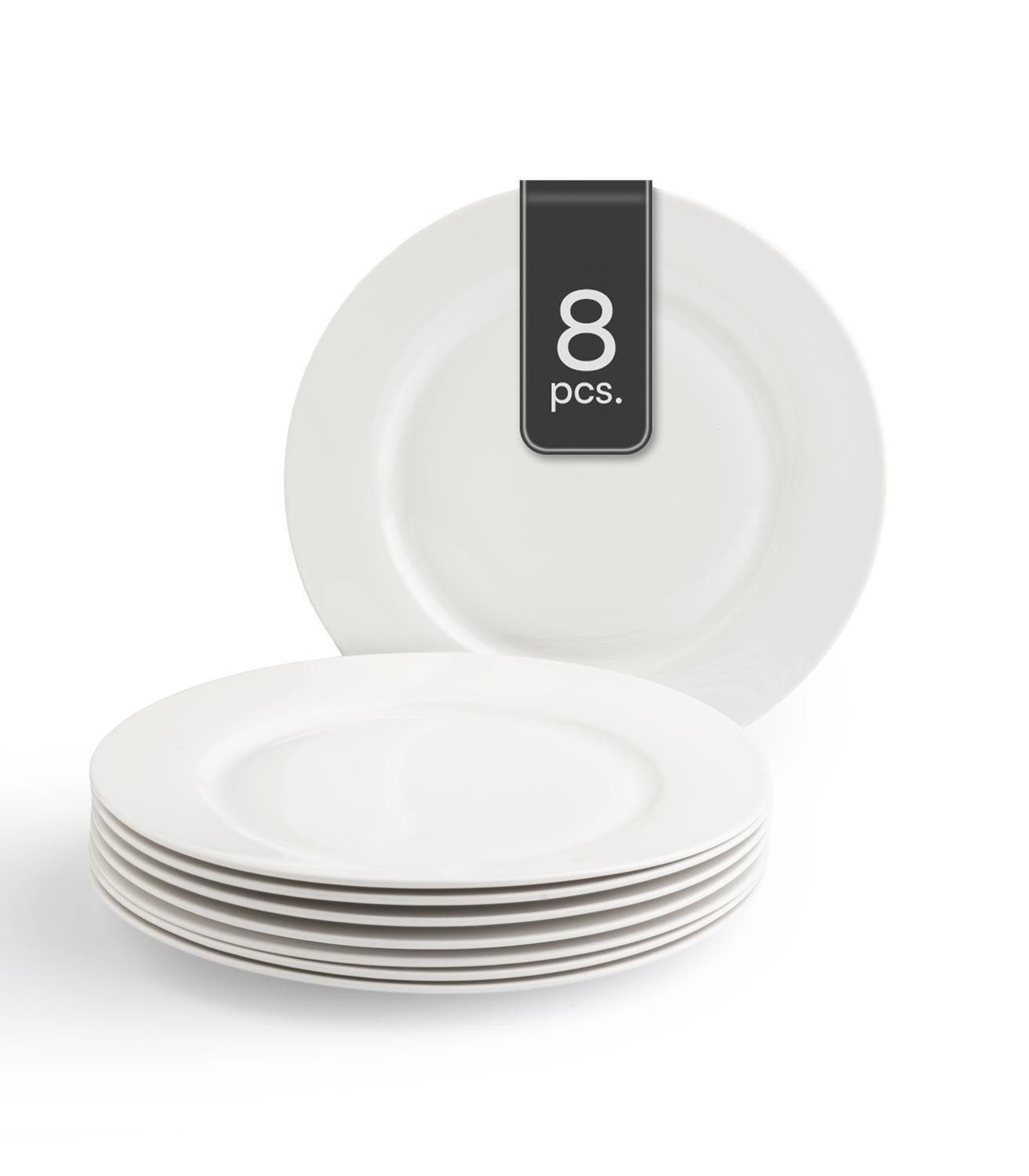 Home4You Speiseteller, Ø 26,5 cm, Bone China, Spülmaschinenfest, (8 St)