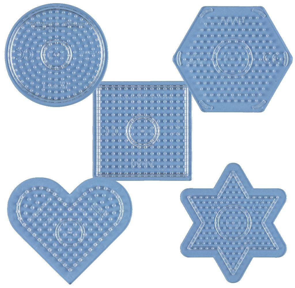 Hama Perlen Bügelperlen Hama Stiftplatten-Set kleine Basics, transparent für Midi-Bügelperlen