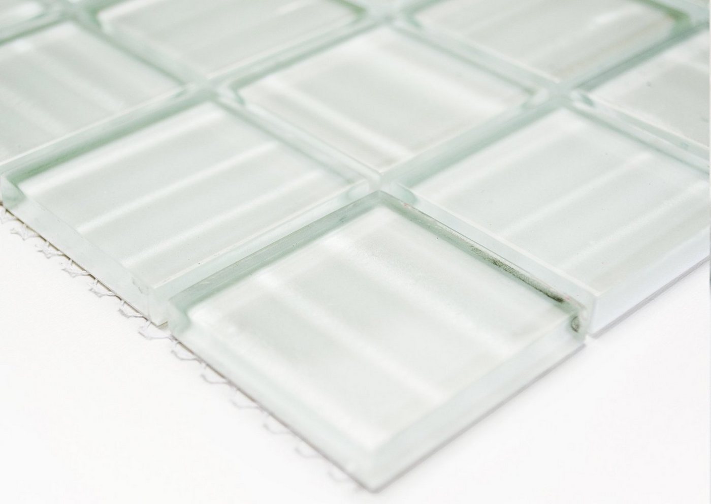 Thumbnail - Mosani Mosaikfliesen Glasmosaik Crystal Mosaikfliesen weiß glänzend / 10 Matten, (Set, 10-tlg)
