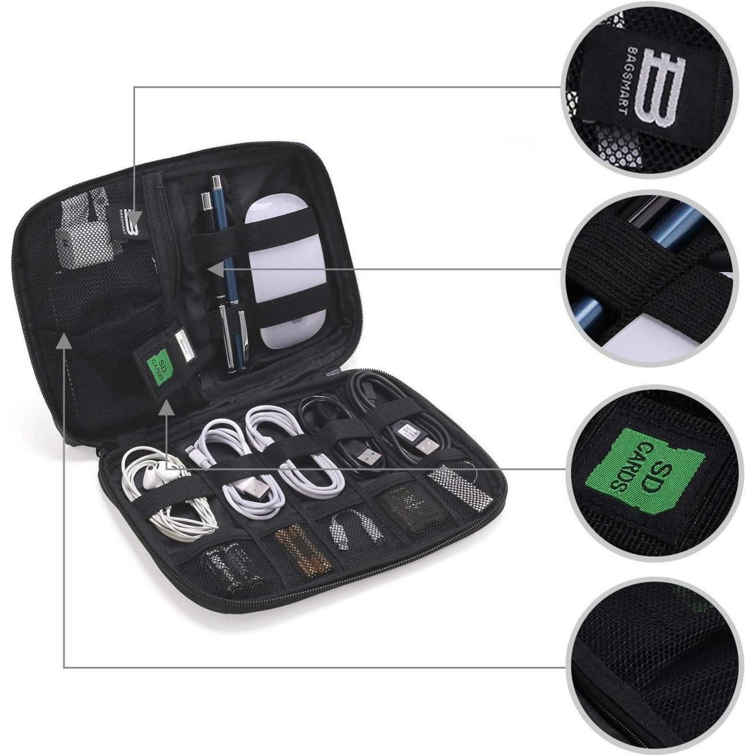 LuxusKollektion Taschenorganizer Electronics Cable Organizer with Water-Resistant Material