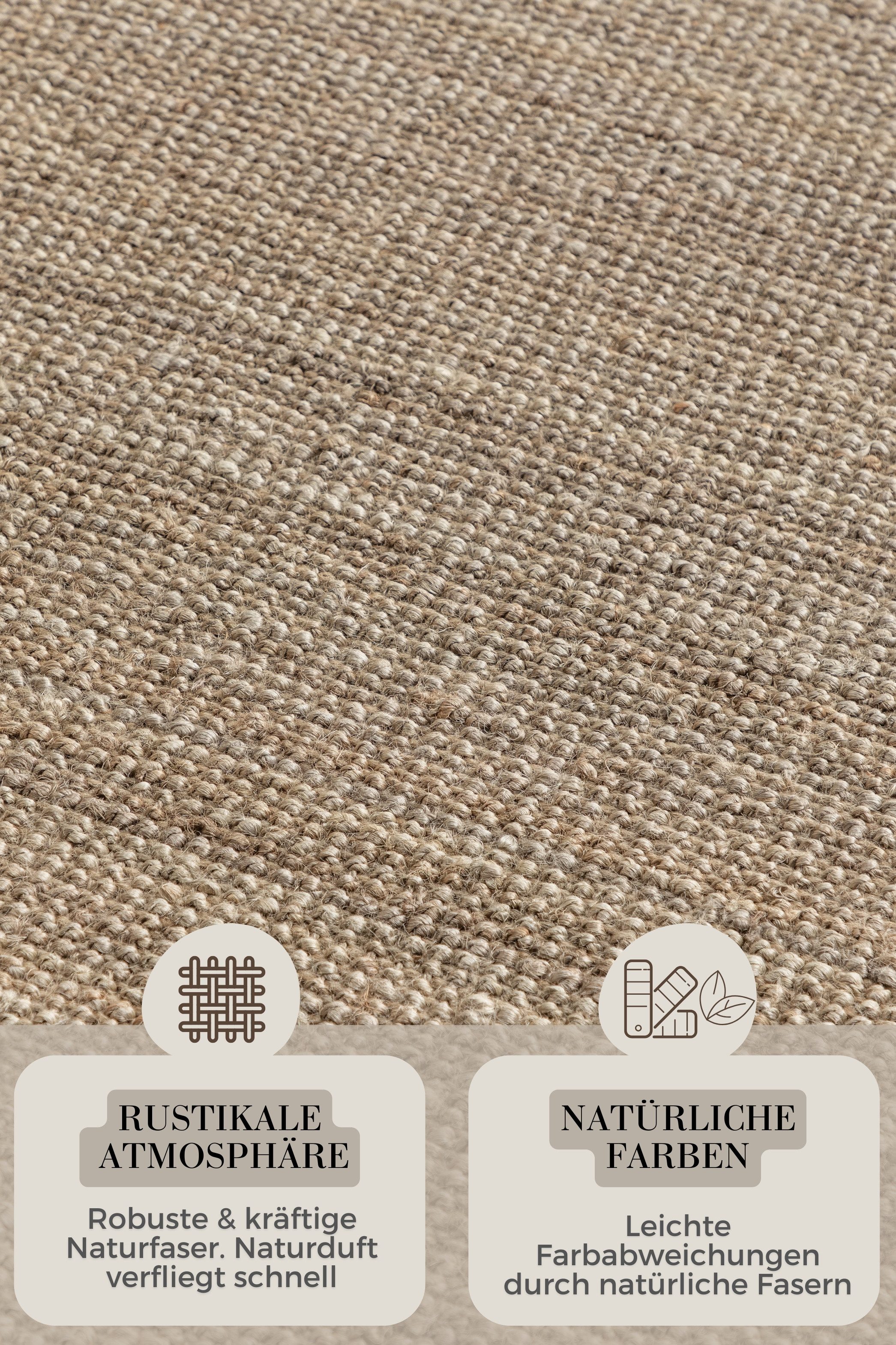 HANSE Home Teppich Jaipur Juteteppich, als Läufer und in Rund, rechteckig, Höhe: 10 mm, 100% Naturfaser, Wohnzimmer, Esszimmer, Schlafzimmer, GRS – Bild 4 von 5
