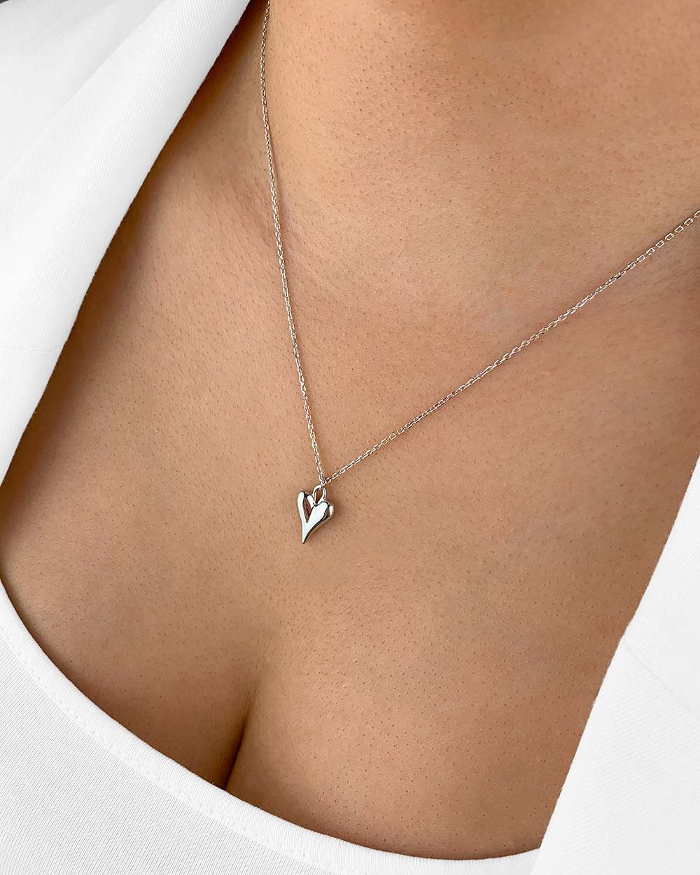 Herzkette 'Libi' Damen Halskette Silber 925 mit Herzanhänger