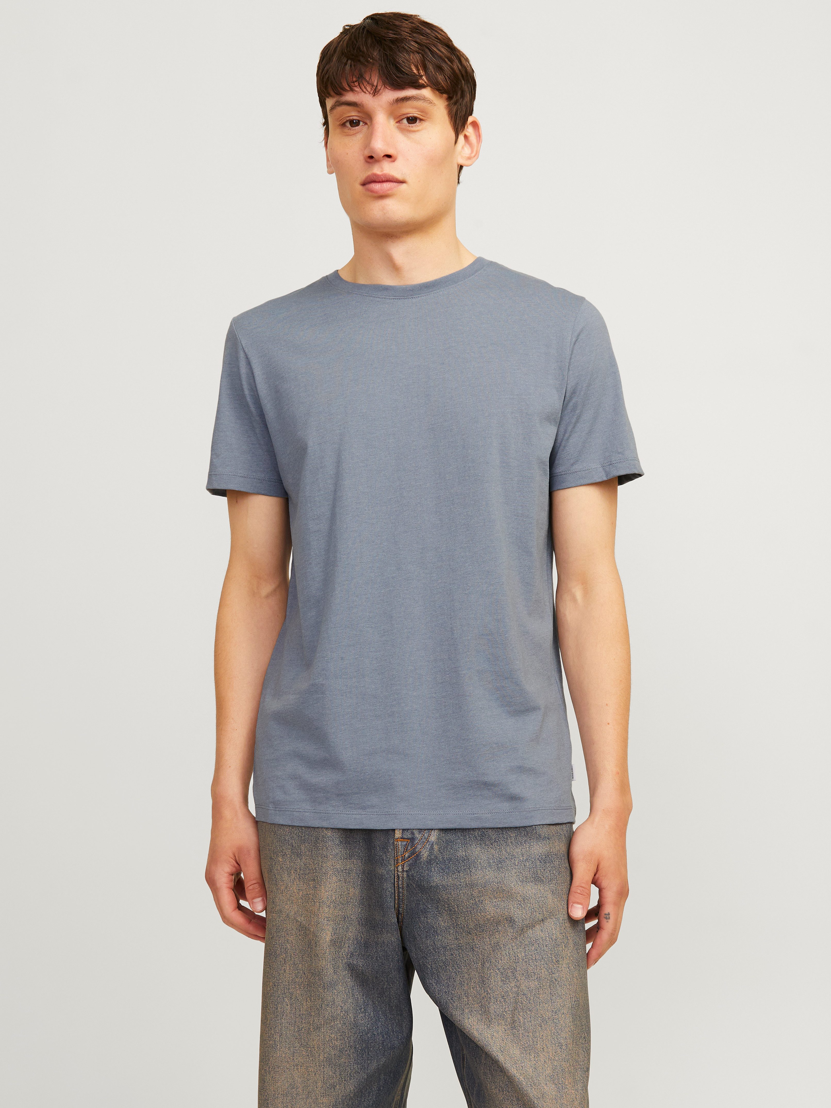 Jack & Jones Rundhalsshirt JJEORGANIC MELANGE TEE SS O-NECK NOOS Baumwollmischung, regular fit