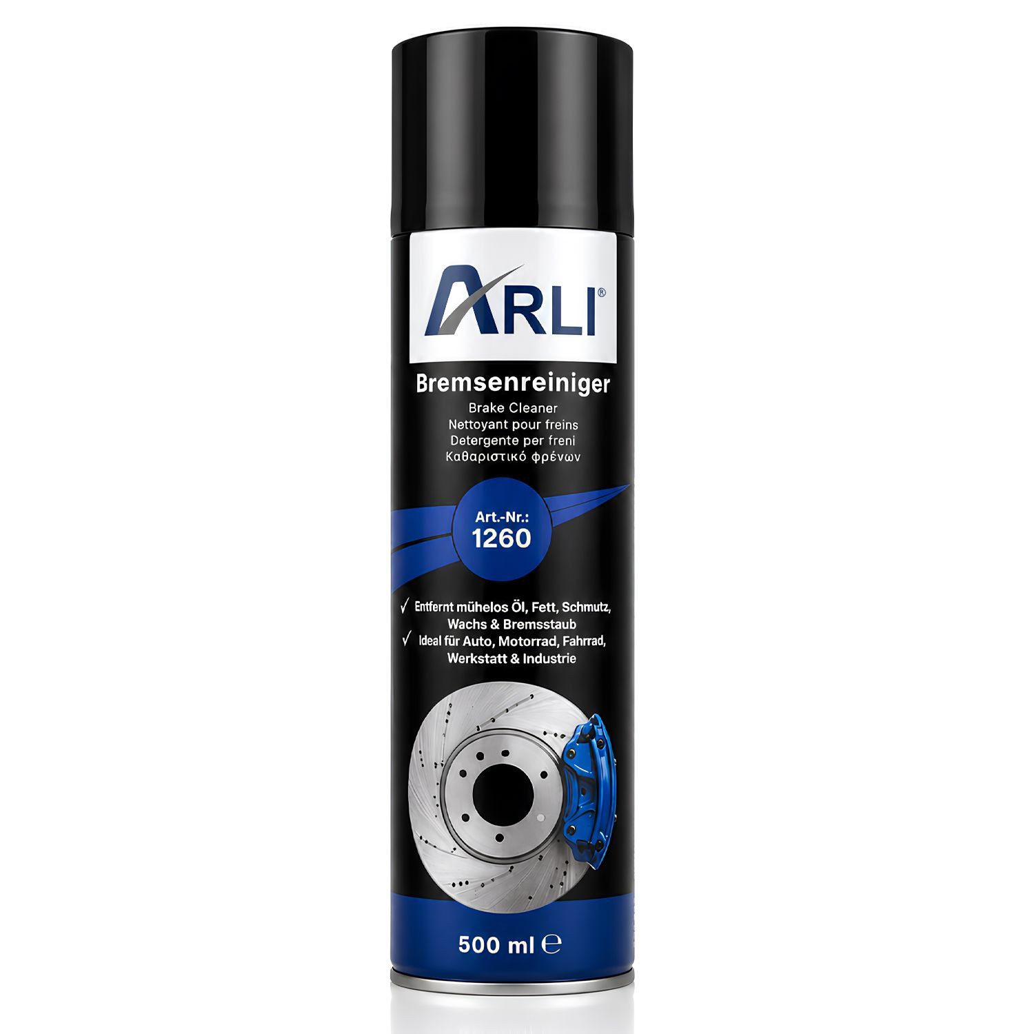 ARLI Bremsreiniger Spray Bremsen Bremsenreiniger (Spar-Set, [1-St. 1er Set 500ml Kupplungsreiniger 360° Aerosol Reiniger)