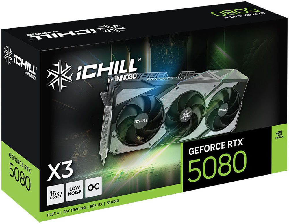 Inno3D iChill GeForce RTX 5080 X3 V2 NVIDIA 16 GB Grafikkarte (16 GB, GDDR7)