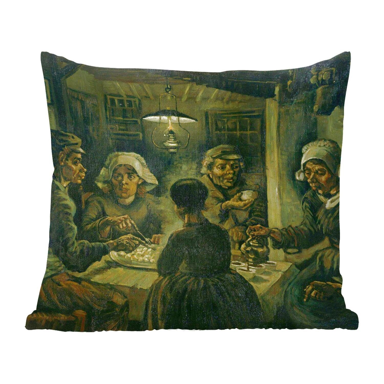 MuchoWow Dekokissen Die Kartoffelesser - Vincent van Gogh, Zierkissen mit Füllung für Wohzimmer, Schlafzimmer, Deko, Sofakissen