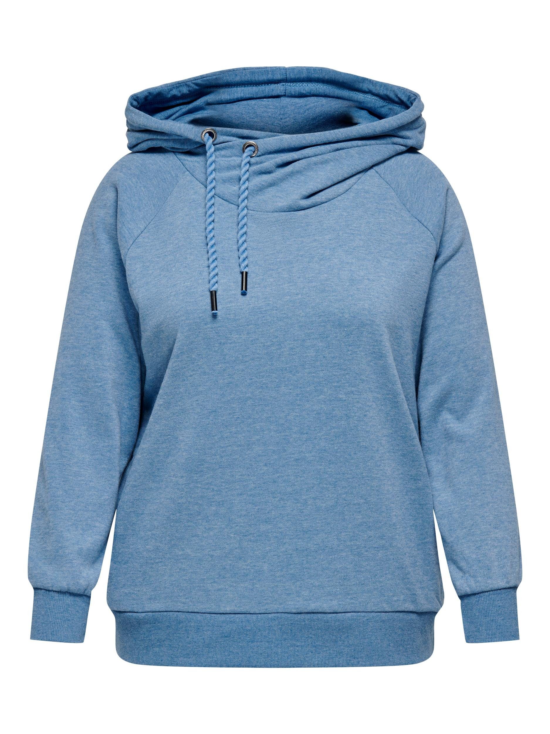 ONLY CARMAKOMA Hoodie CARLAMILLE L/S HOOD CS SWT Riviera Detail:melange