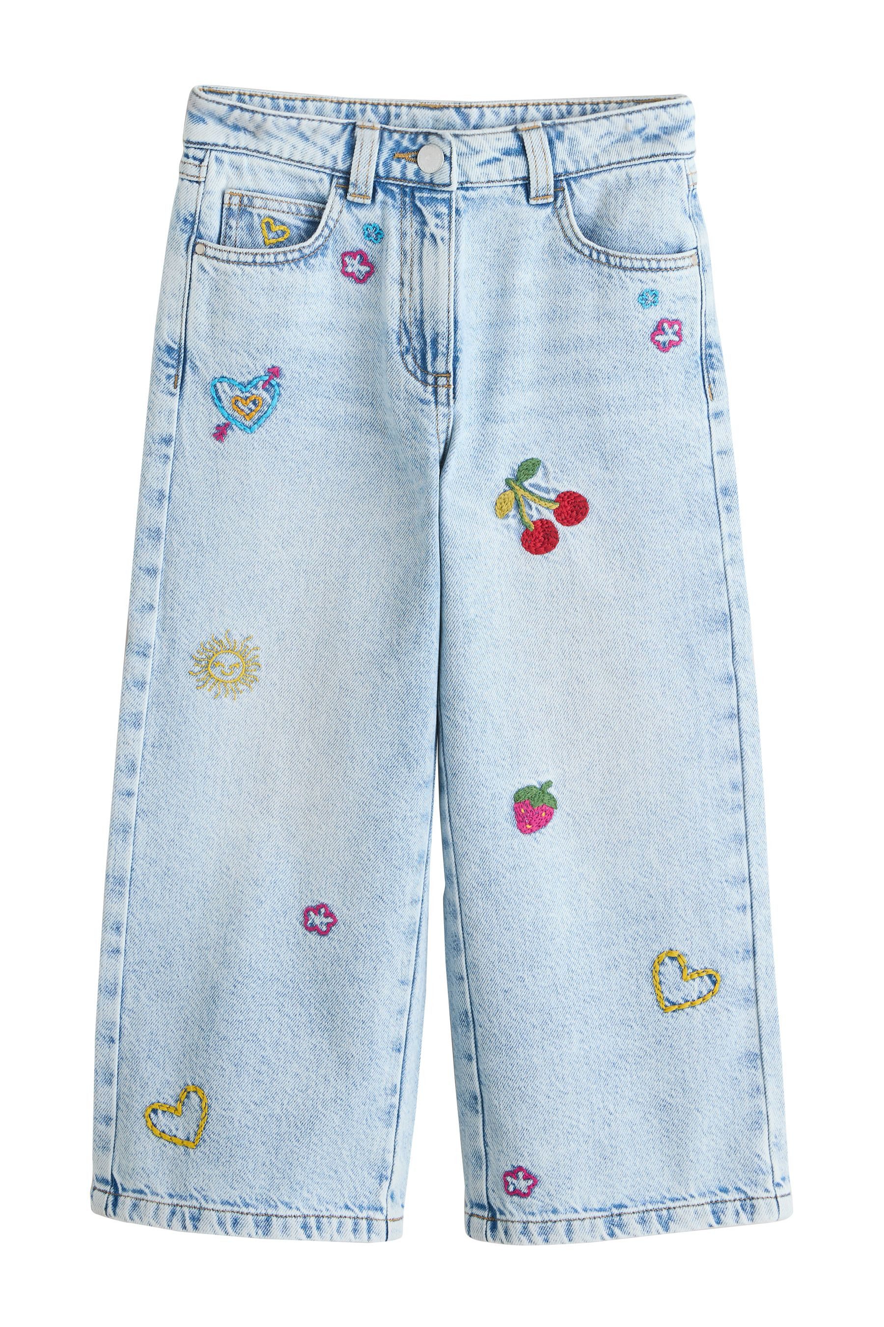 Next Weite Jeans Bestickter Jeans mit weitem Bein (1-tlg)