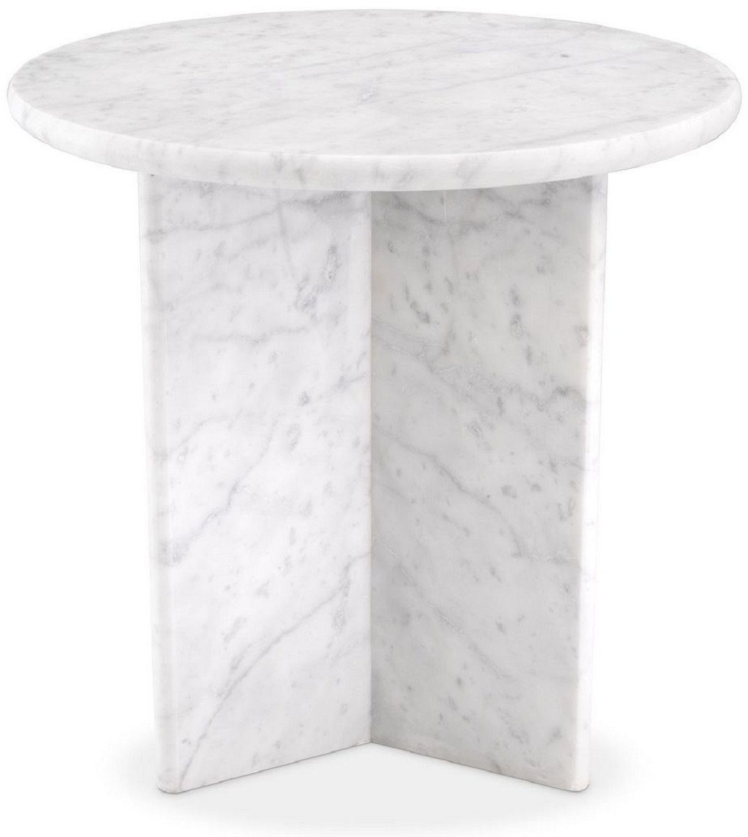 - 45 Marmor Luxus Beistelltisch Beistelltisch Padrino hochwertigem Weiß Carrara 45 Beistelltisch cm Runder Möbel H. Casa Ø aus Luxus Marmor - x