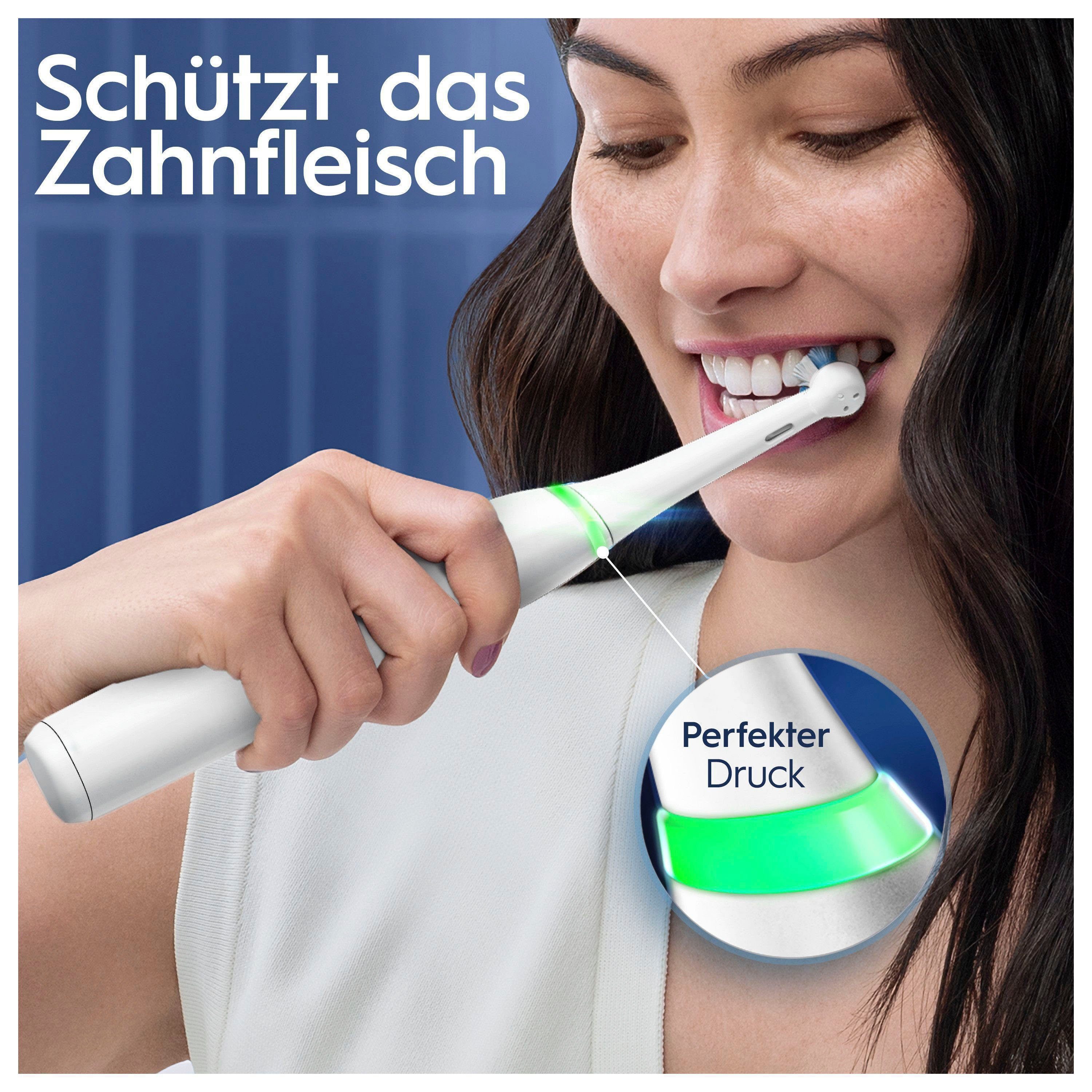 Oral-B mit Display, Elektrische 2 white alabaster Putzmodi, 5 Magnet-Technologie, Zahnbürste 7, Reiseetui St., Aufsteckbürsten: iO