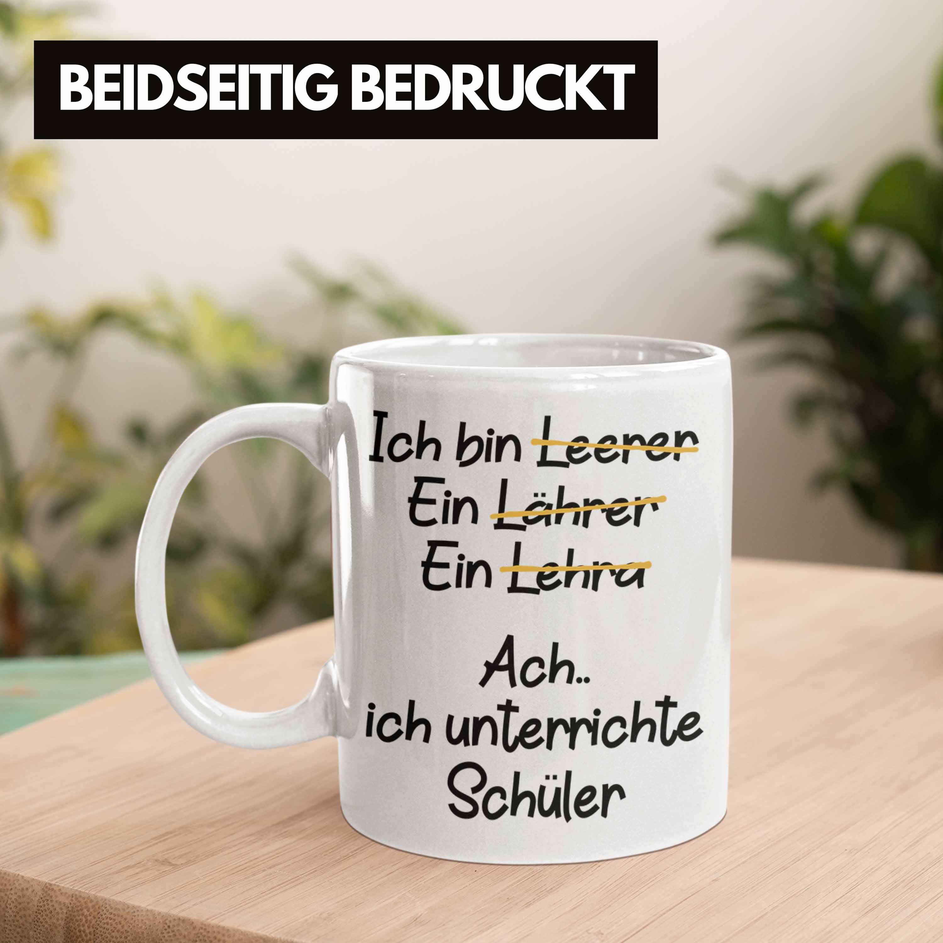 Trendation Tasse Trendation - Kaffeetasse Tasse Weiss Spruch Sprüche Geschenk mit Geschenkidee Lehrer Lustig Lehrer