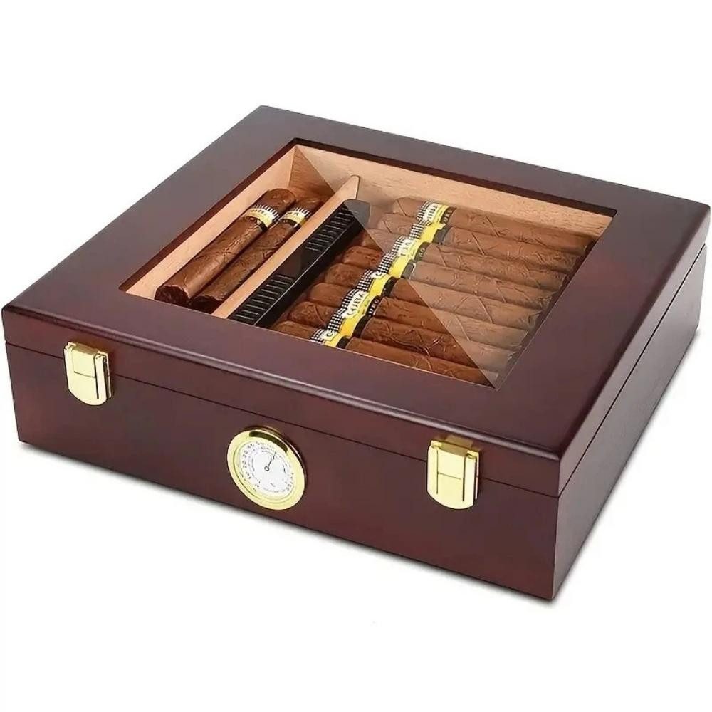 BlingBin Humidor Zigarren Humidor Zeder Desktop Box, Aufbewahrungbox, Zigarrenetui mit Trennwand und Hygrometer, Geschenk für Mann