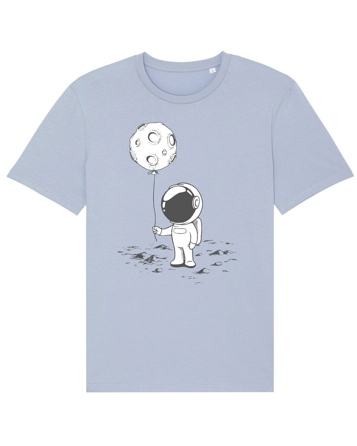 wat? Kleiner Print-Shirt Astronaut Luftballon (1-tlg) Serene mit Blue Apparel