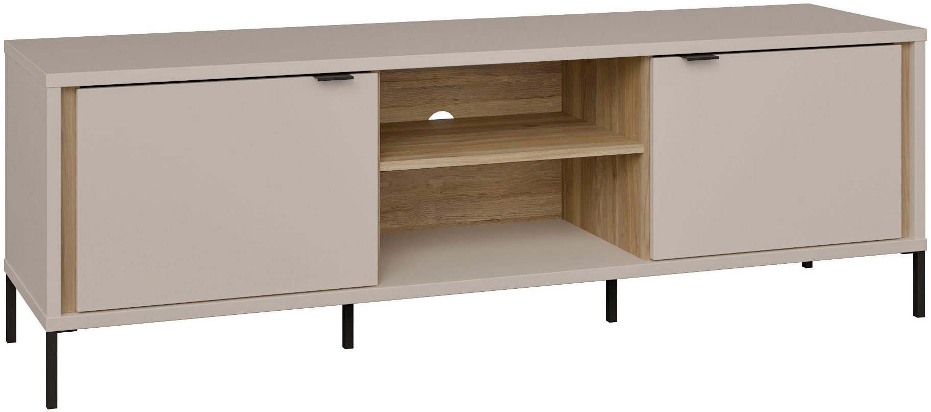 FORTE TV-Board Forte Seravel TV Schrank 160, Elegantes Lowboard, Beleuchtung optional, B/H/T 158,8/52/41,5 offener Stauraum