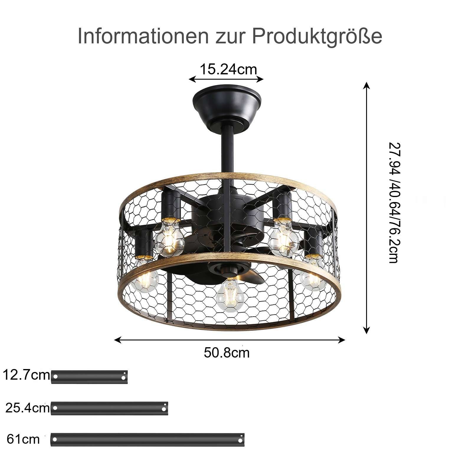 Sofucor Deckenventilator mit Licht, DC, 51cm, günstig online kaufen