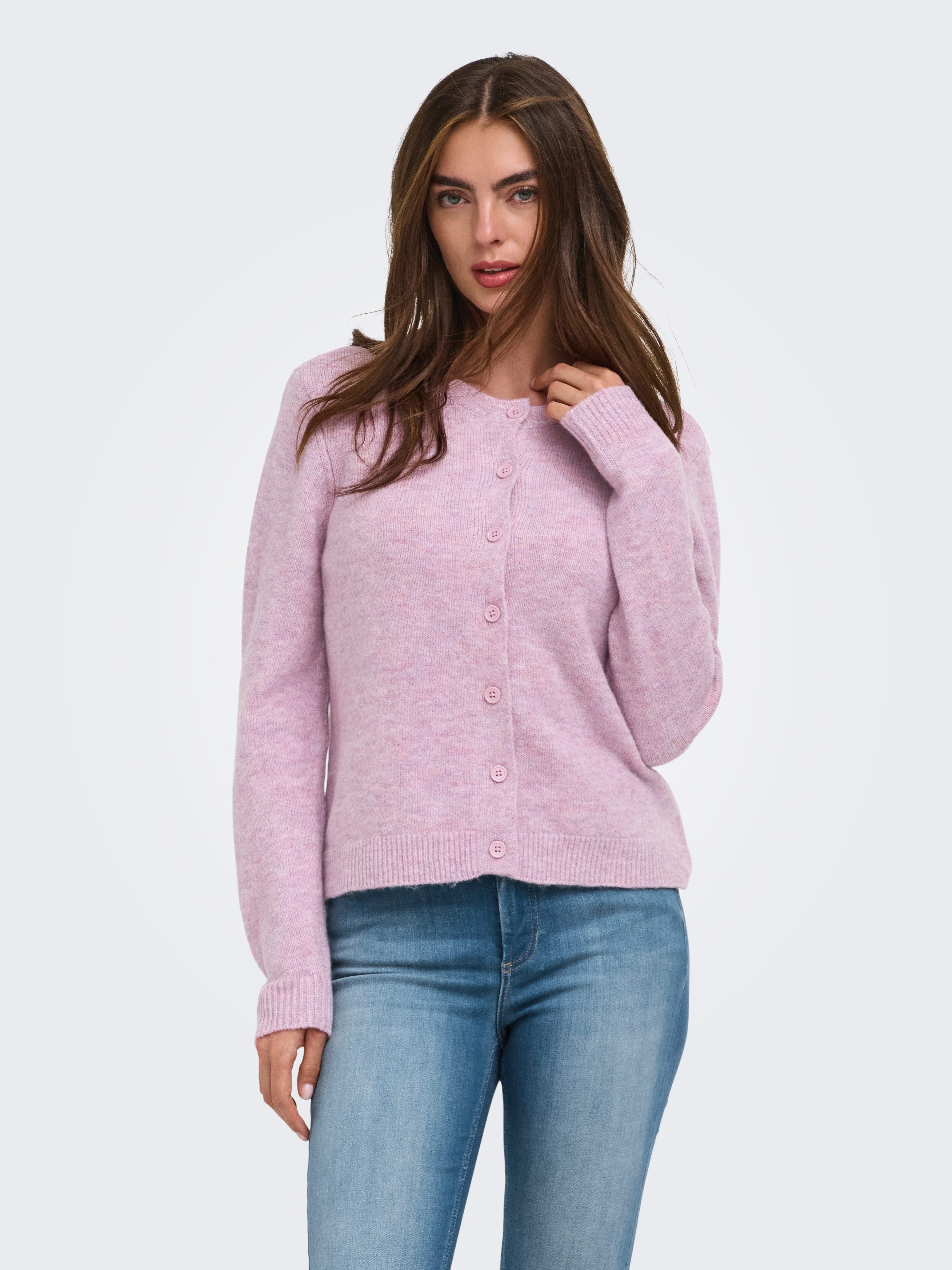 ONLY Strickjacke ONLOLIVIA LS O-NECK CARDIGAN CC KNT Materialmix, regular fit