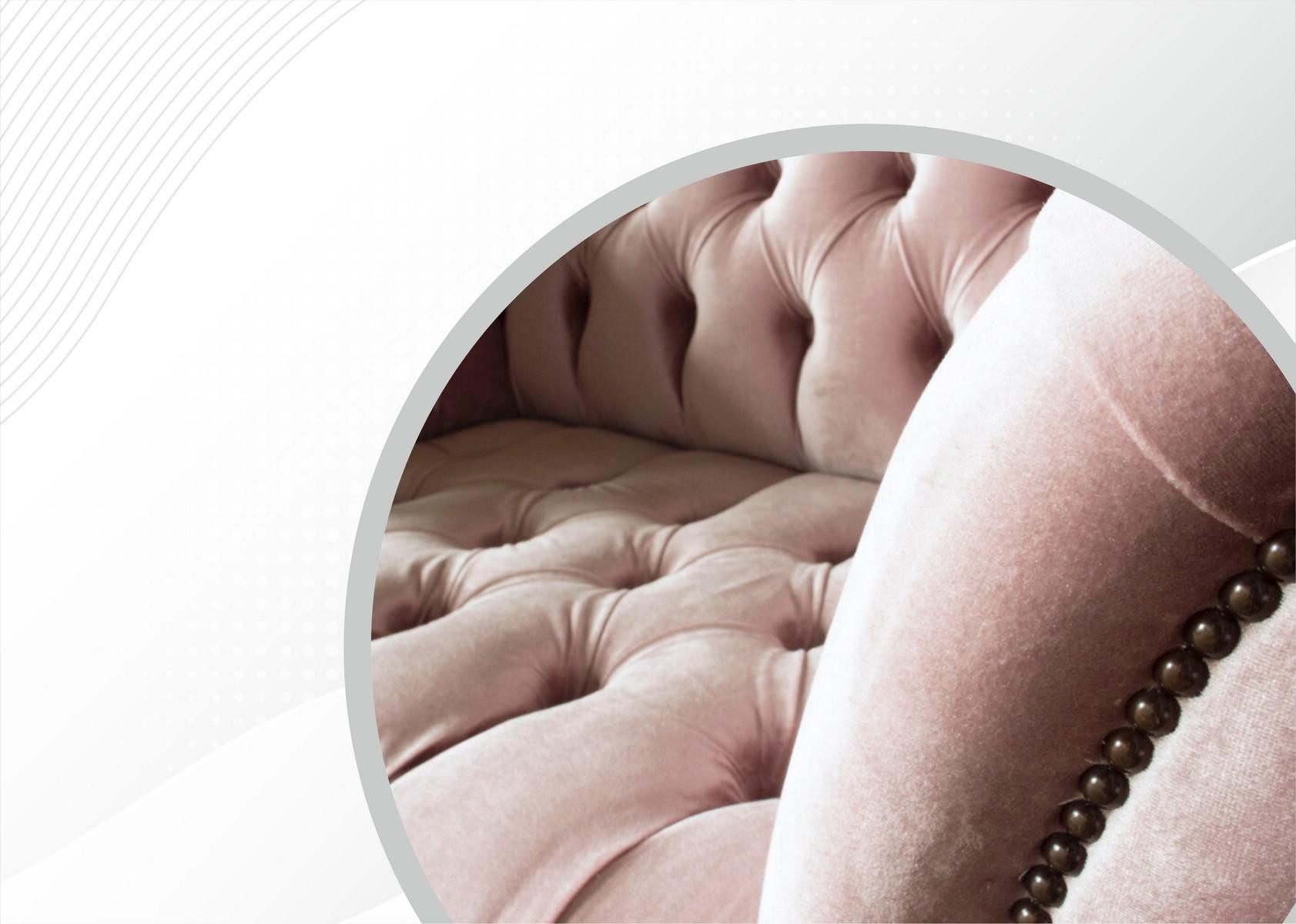 Xlmoebel Chesterfield-Sessel Rosa Stoff-Sessel mit Chesterfield-Design für modernes Wohnen (1-St., Chesterfield Sessel), Hergestellt in Europa