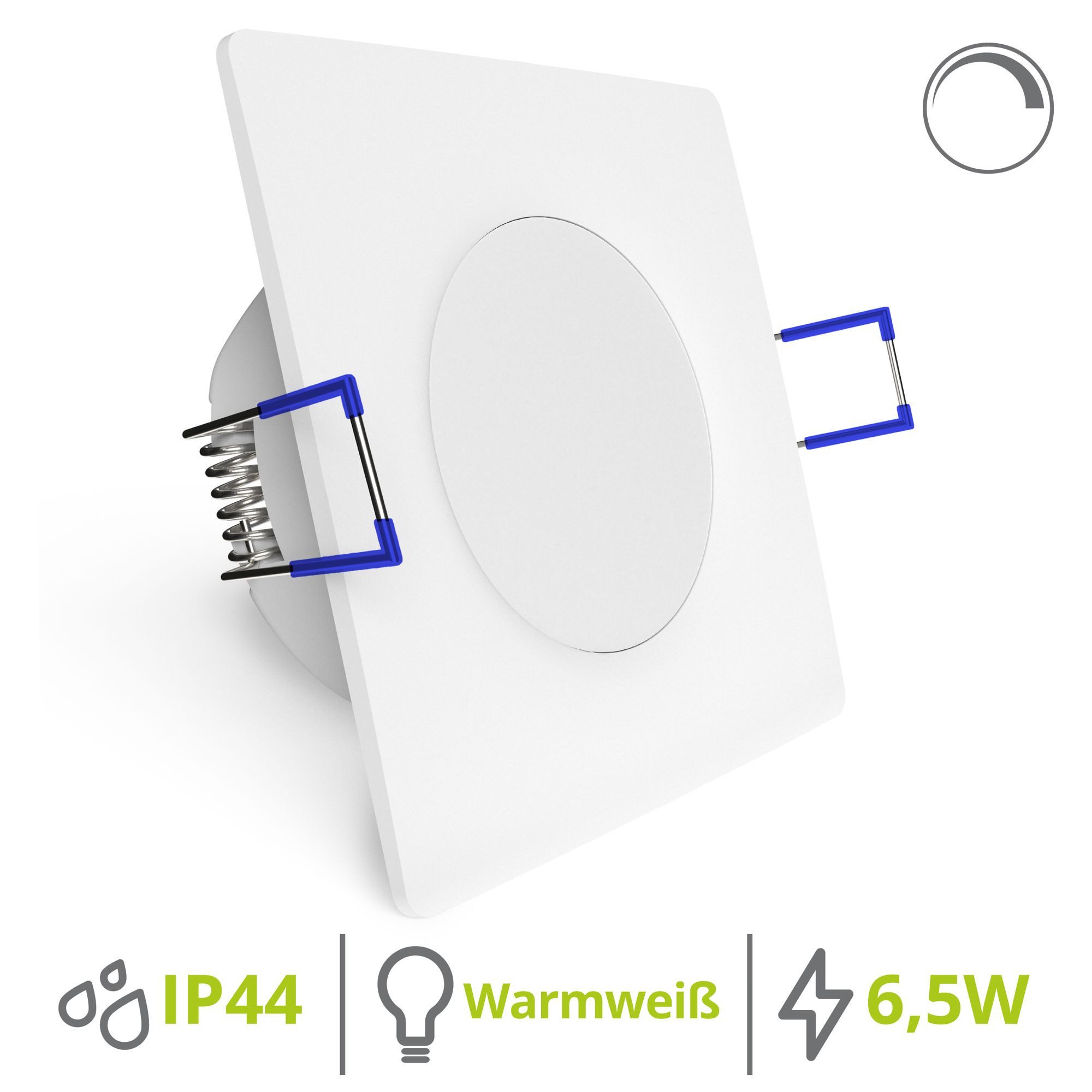linovum LED Außen-Deckenleuchte LED Einbaustrahler 230V WEEVO flach dimmbar eckig warmweiß IP44 Spot, LED fest integriert, Warmweiß