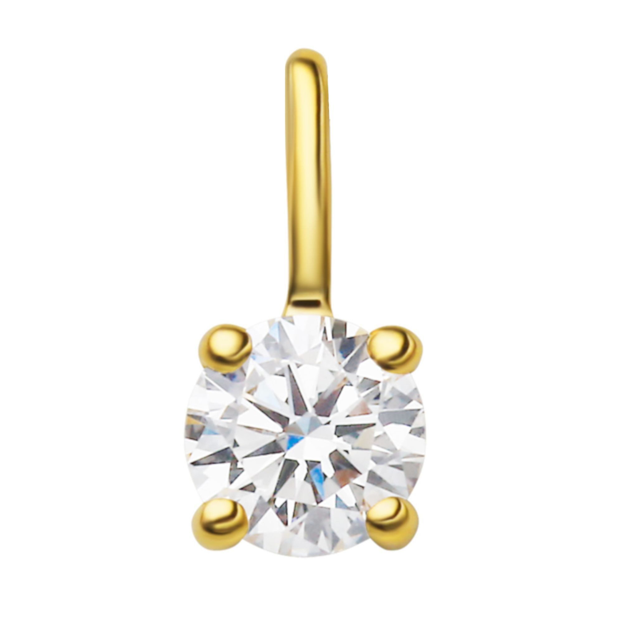 Kettenanhänger 0.1 ct Diamant Brillant Anhänger aus 585 Gelbgold