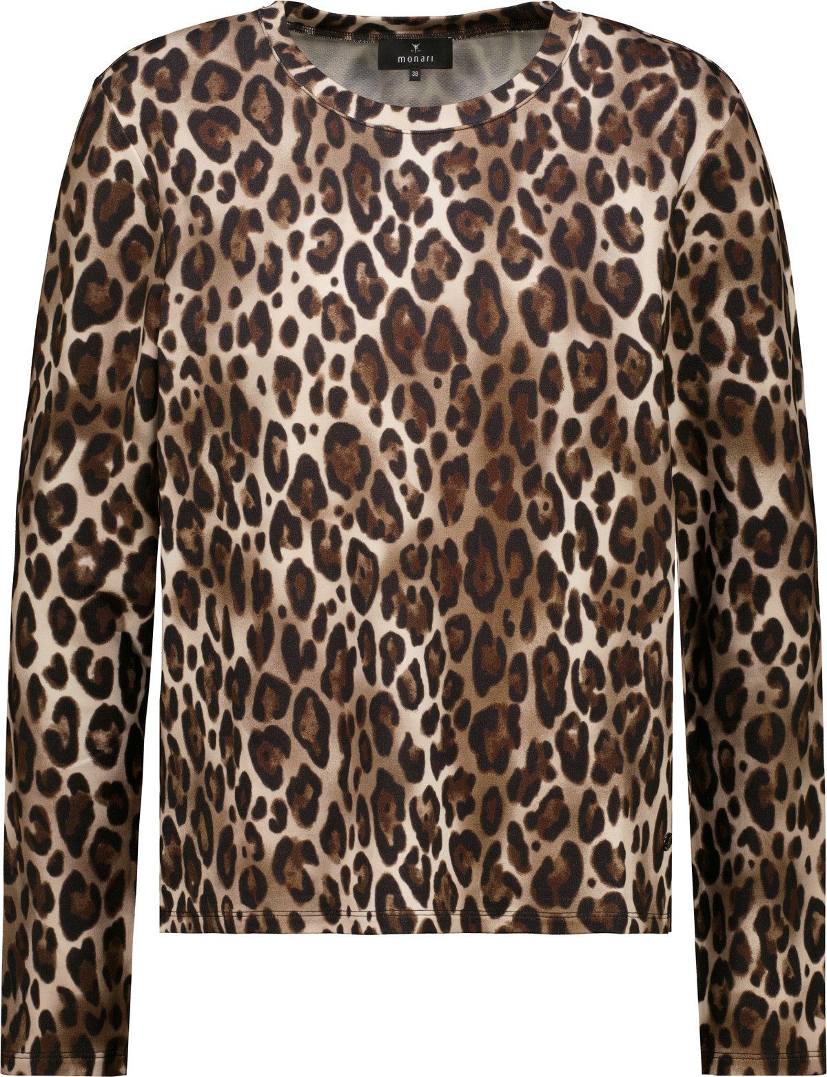 Monari Kurzarmhemd Pullover hazel gemustert