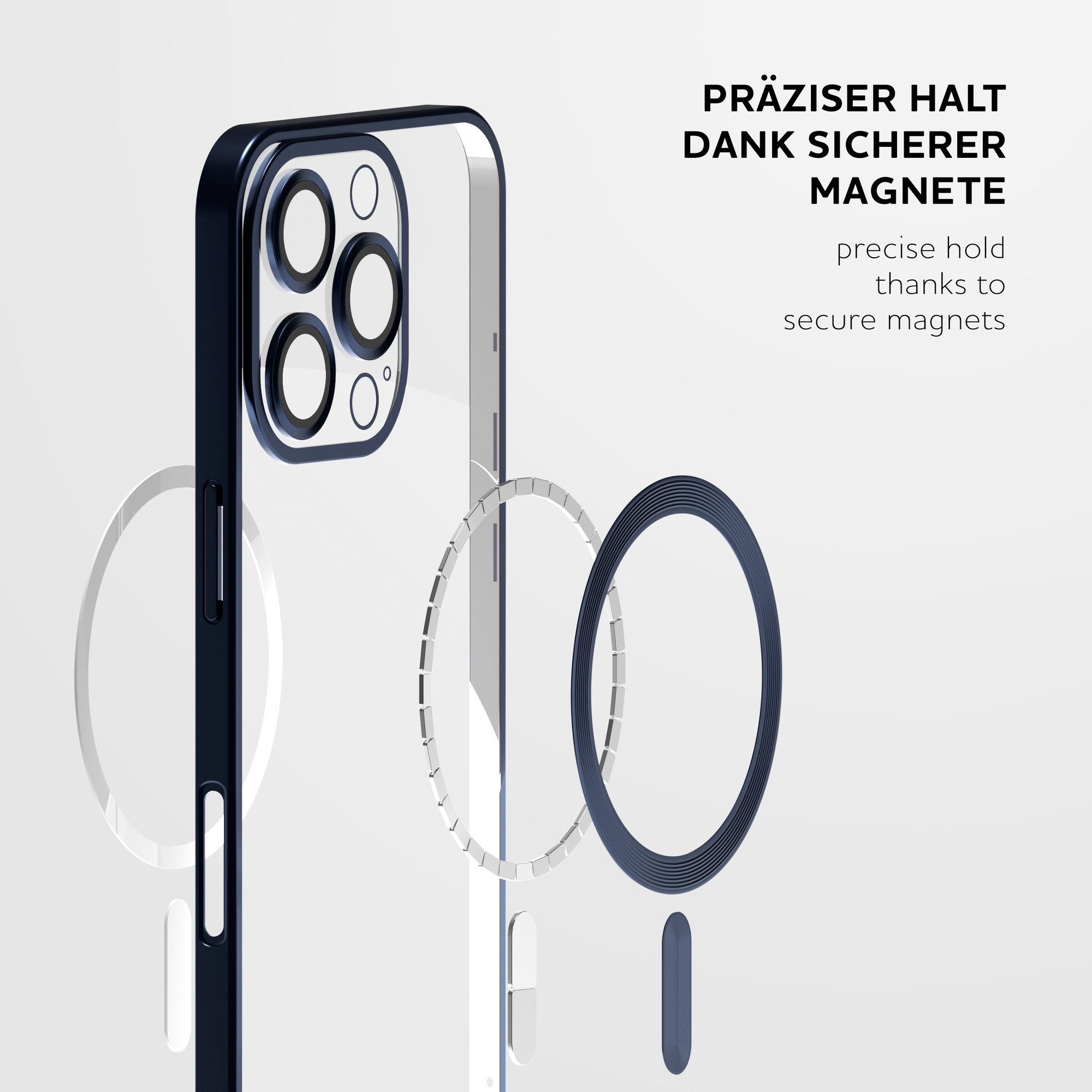 ONEFLOW Handyhülle für iPhone 16 Pro Hülle MagSafe Cover Aura Case Blau, Handy Schutz Hülle Silikon Case Back Cover durchsichtig Schutzhülle