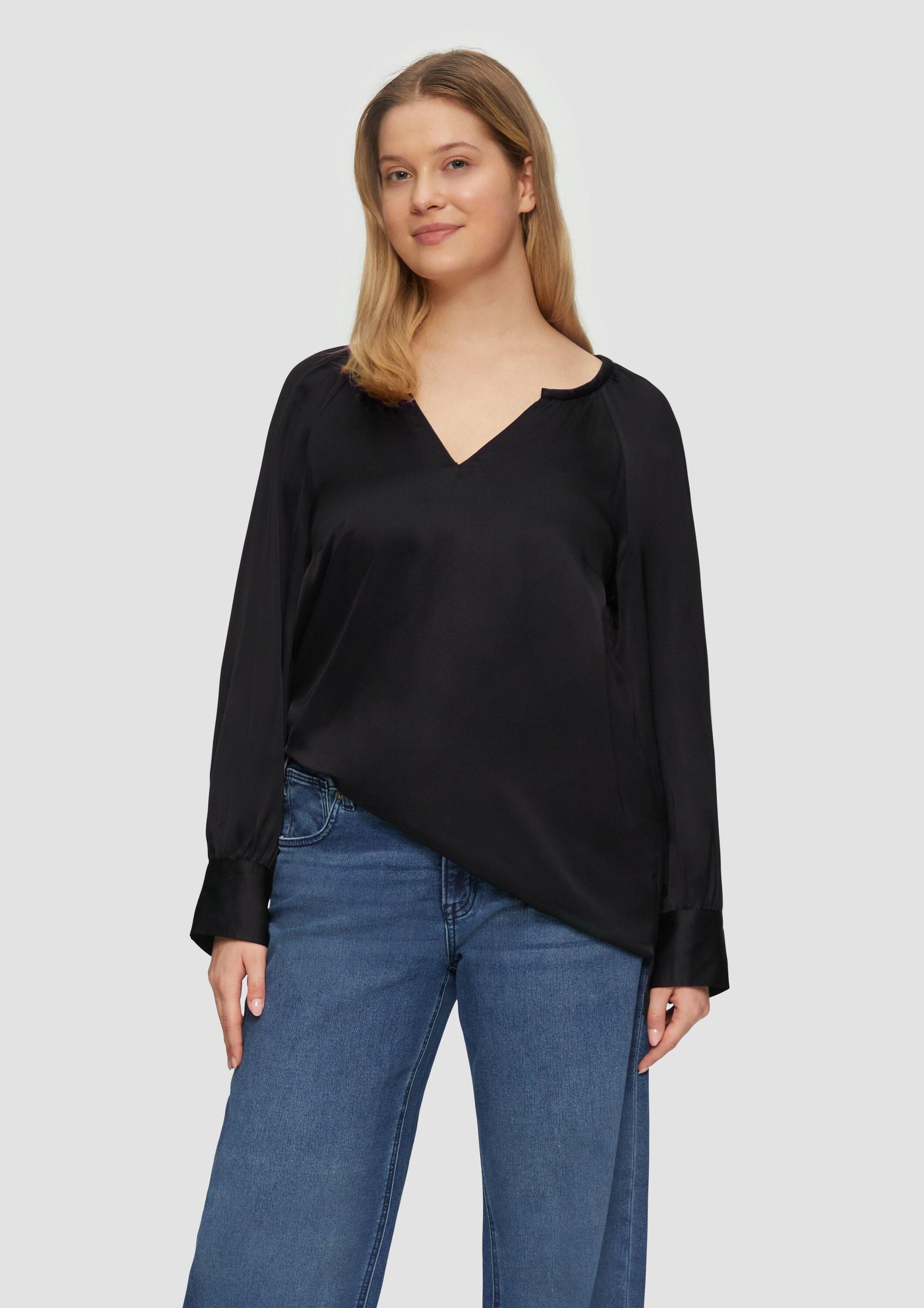 s.Oliver Langarmbluse Bluse Satinbluse im Relaxed Fit (1-tlg)