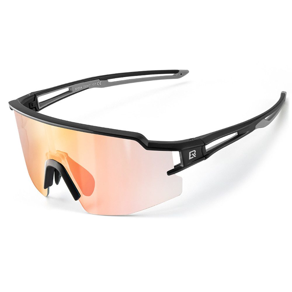 ROCKBROS Fahrradbrille Sportbrille Radsportbrille Laufbrille, (Spar-Set, 1-St., 75 x 17 x 127 mm leicht), photochrom, UV400, Korrektureinsatz, 30 g leicht