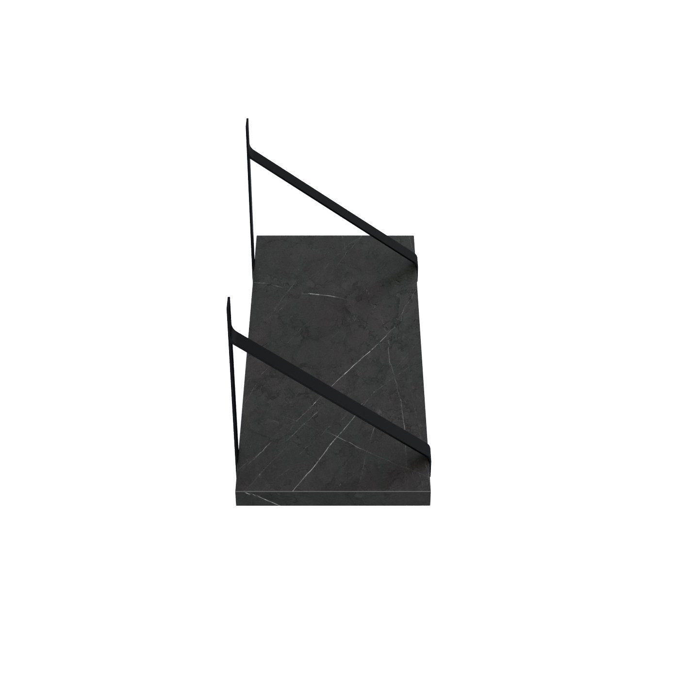Wandregal, 2mm GINO Befestigungen modern Black AKKE Fosil LOFT Hängeregal mit schwarzen Stein PVC