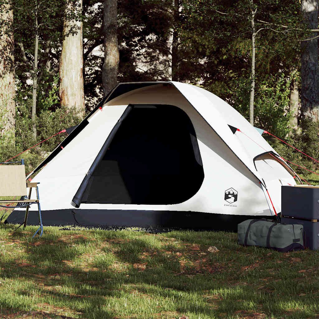 furnicato Faltzelt Camping Kuppelzelt 214x150x115 cm Weiß, (1 tlg), Verdunkelndes Trekkingzelt mit E-Anschluss und versiegelten Nähten