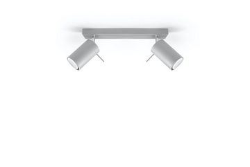 Licht-Erlebnisse Deckenstrahler ETNA, ohne Leuchtmittel, Deckenlampe Grau Stahl flexibel L:30cm Wohnzimmer Bad Flur