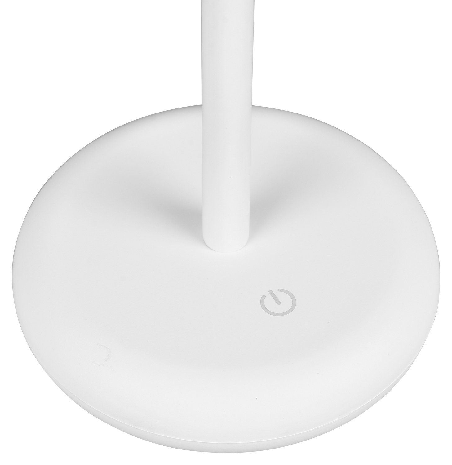 Reality Leuchten LED Tischleuchte ELLIOT, 1-flammig, H 30 cm, Weiß, Outdoorgeeignet, Akkubetrieben, Dimmfunktion, USB-Port, LED fest integriert, Warmweiß, Kunststoff, mit 4-stufigem Touchsensor