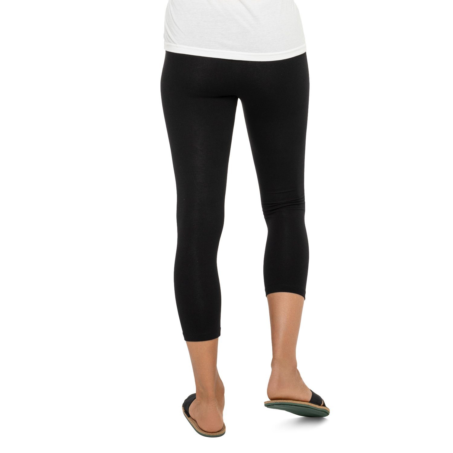 celodoro 3/4-Leggings Damen Leggings (3/4 Capri) Stretch-Jersey Hose aus Baumwolle – Bild 2 von 3