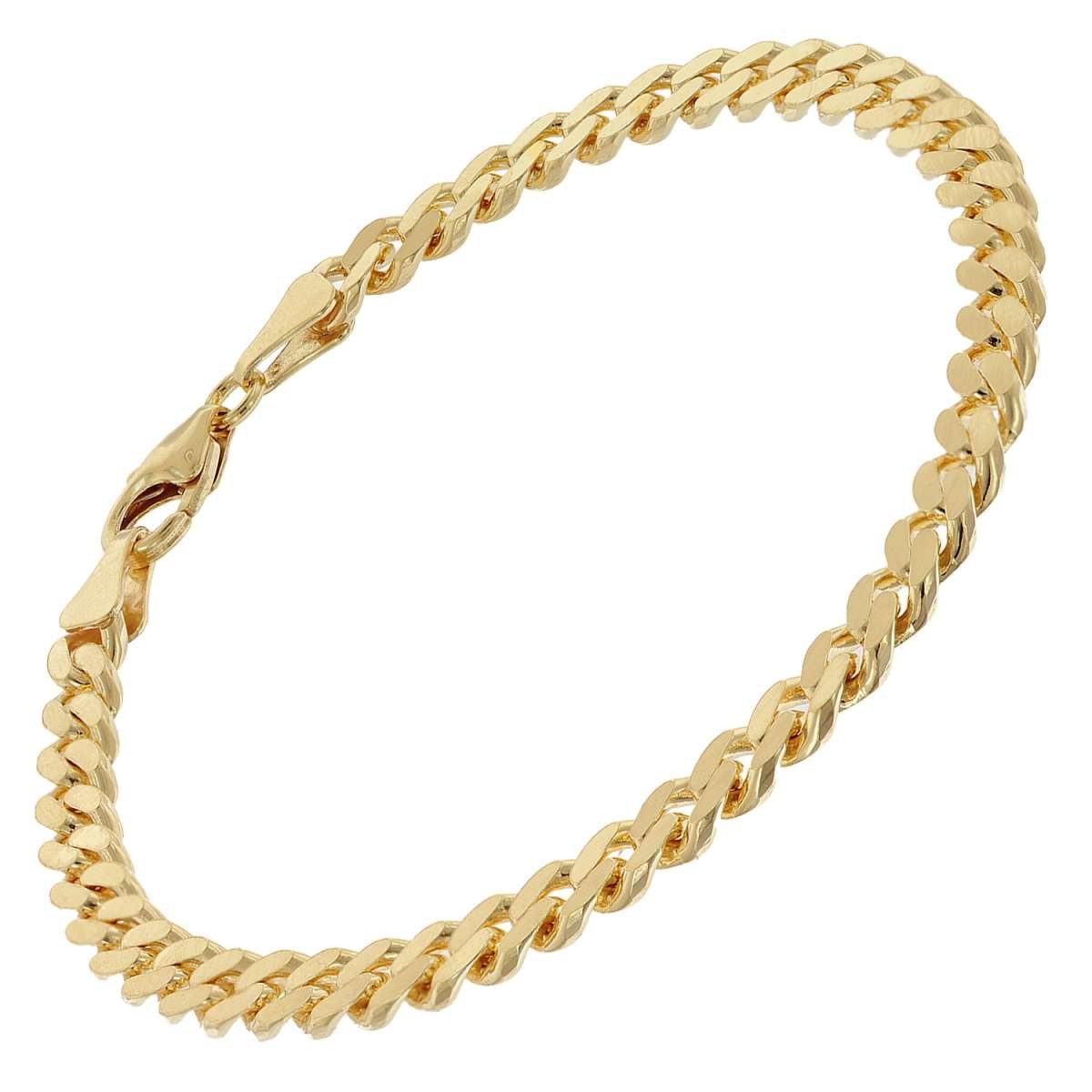 trendor Silberarmband 21044, für Herren 925 Silber Goldplattiert Panzerarmband 5,4 mm