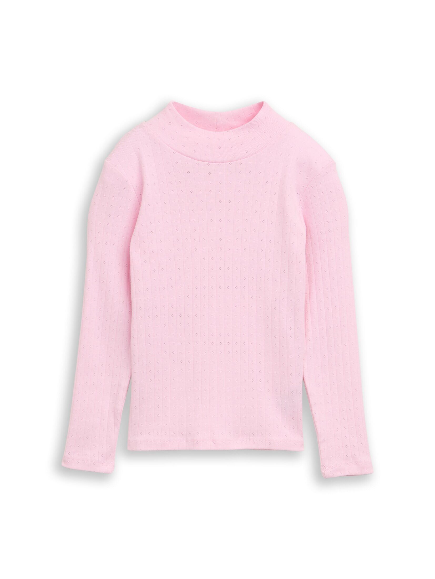 TOM TAILOR Langarmshirt T-Shirt Pointelle Langarmshirt mit Rollkragen