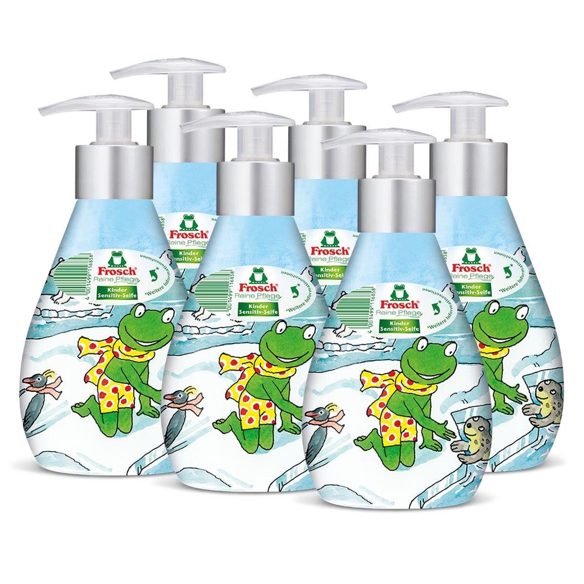 FROSCH Handseife 6x Frosch Reine Pflege Kinder Sensitiv-Seife 300 ml