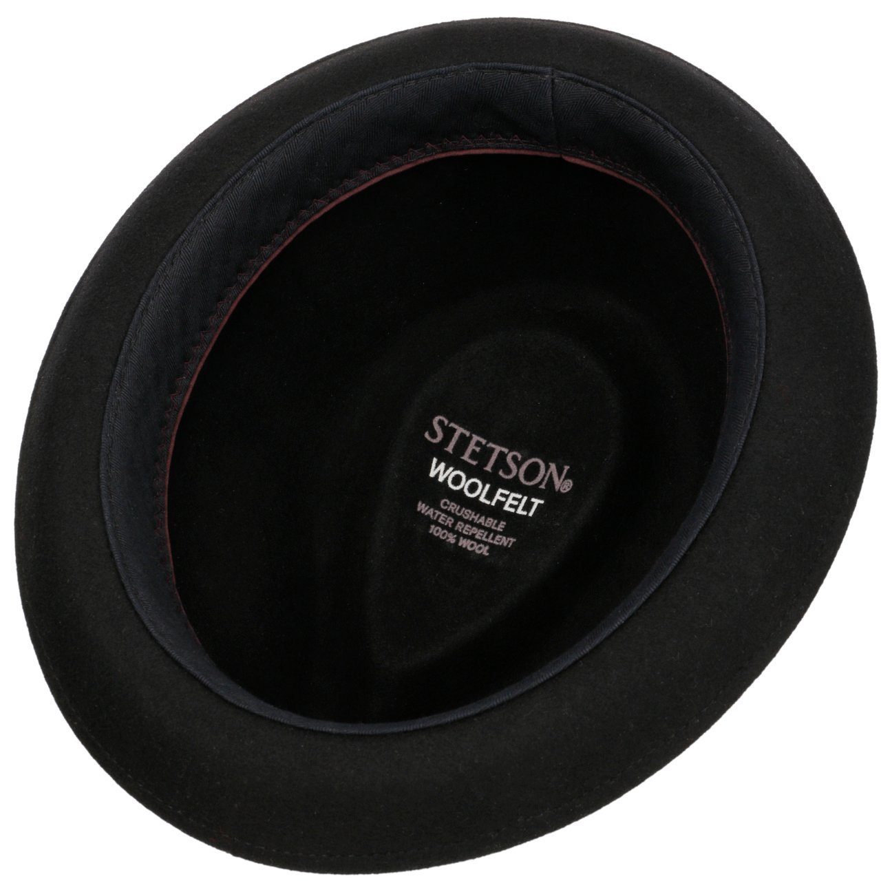 Stetson Fedora (1-St) schwarz mit Ripsband Wollfilzhut