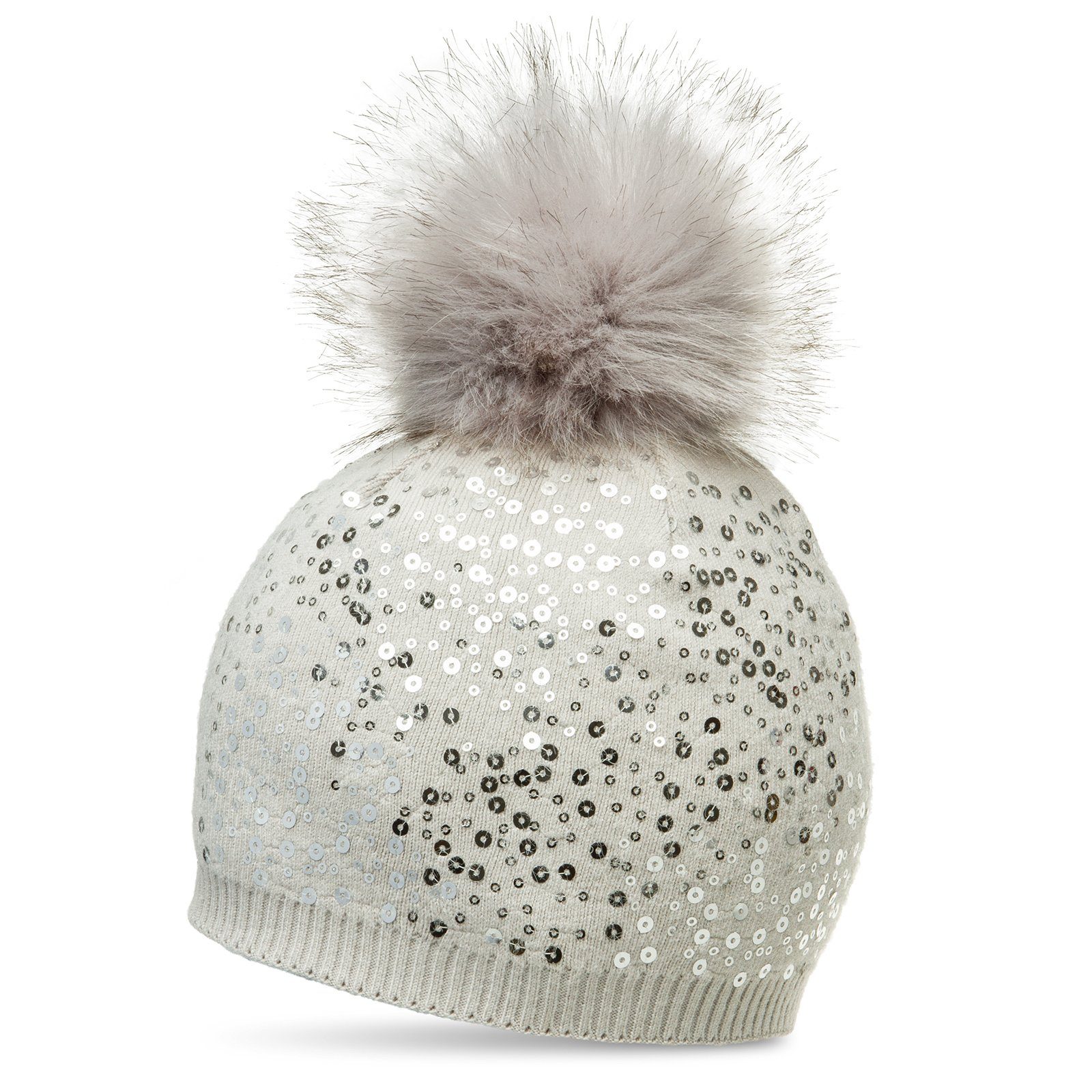 Caspar Bommelmütze MU186 Damen Fein Strick Pailletten Glitzer Winter Mütze günstig online kaufen